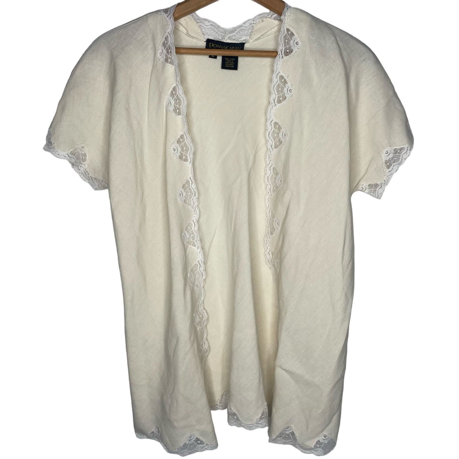 Donna Karan NWOT Donna Karan Linen Lace Trim Cover Size M / US 6-8 / IT 42-44 - 1 Thumbnail