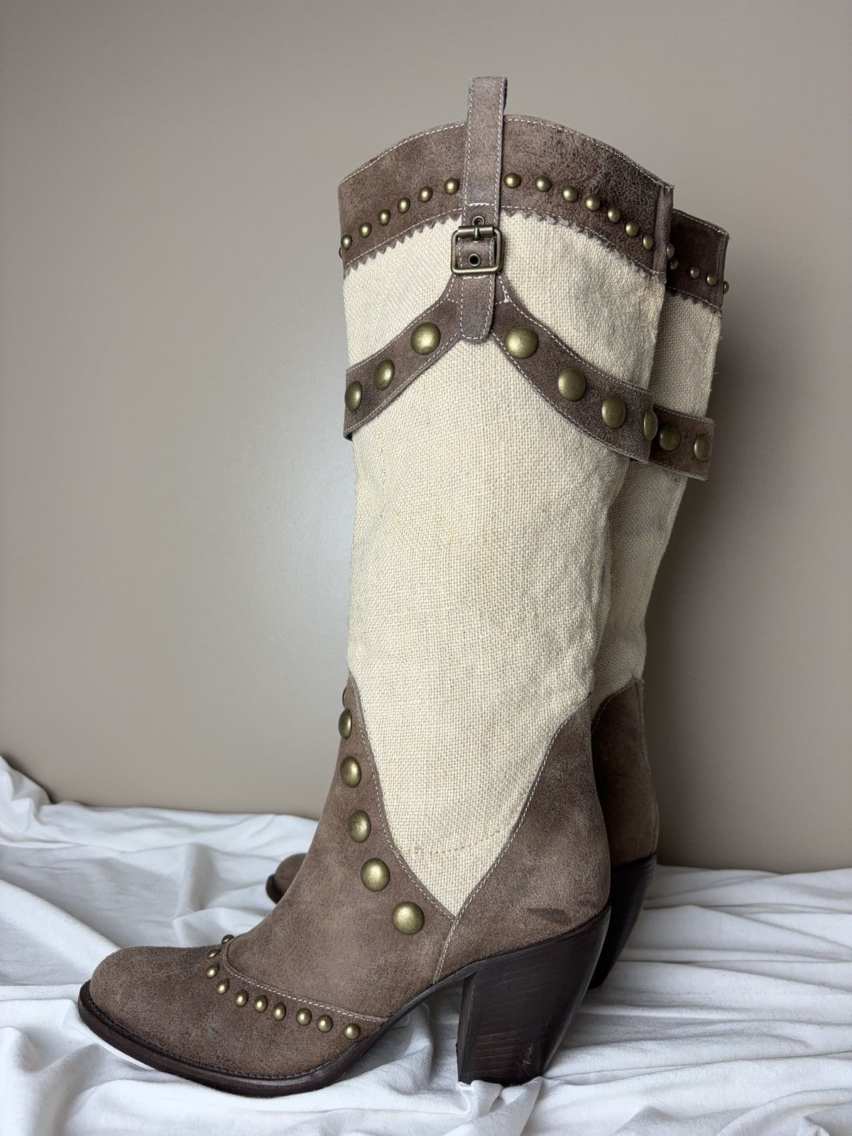 Vintage Italian leather 90s Cossacks high boots cowboy vintage shoes Size US 6 / IT 36 - 6 Thumbnail