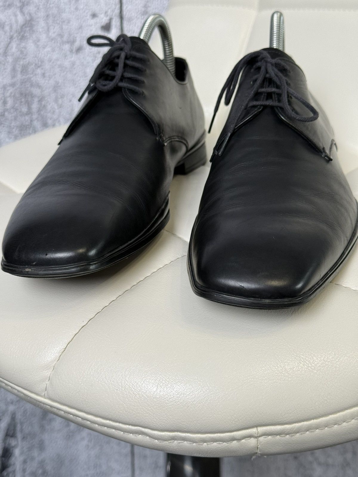 Prada PRADA Men’s Black Leather Lace Up Dress Derby Dress Shoes Size US 8.5 / EU 41-42 - 15 Thumbnail