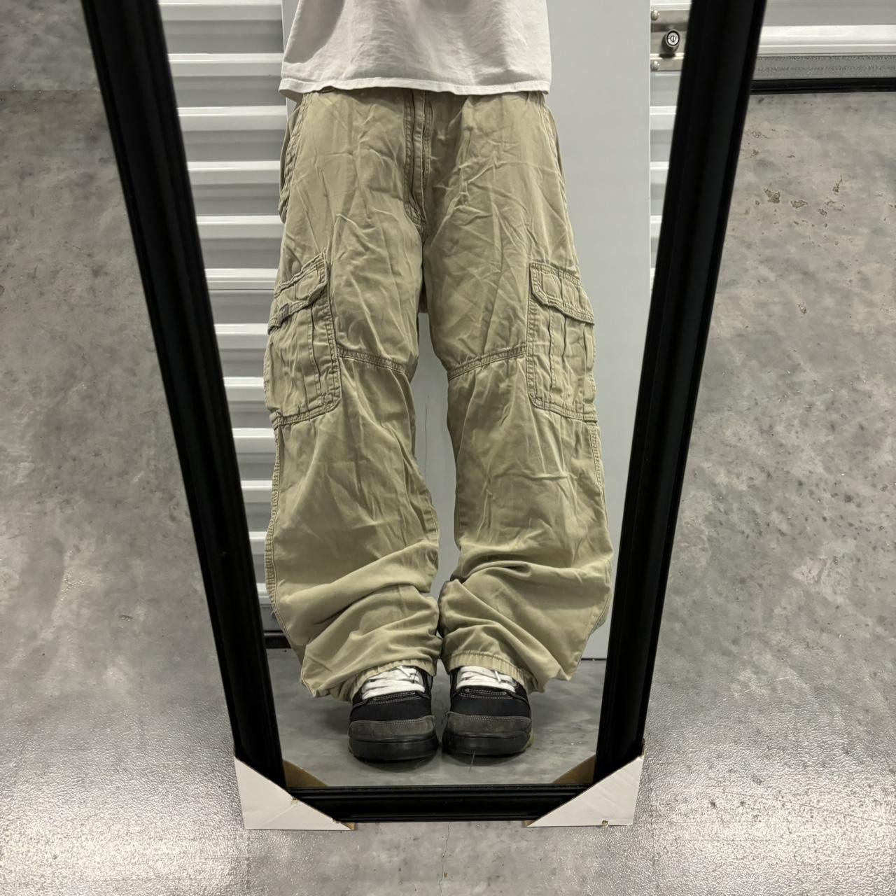 Japanese Brand × Vintage Crazy Vintage Y2K/2000s Baggy Khaki Skater Style Cargo Pants! Size US 36 / EU 52 - 1 Thumbnail