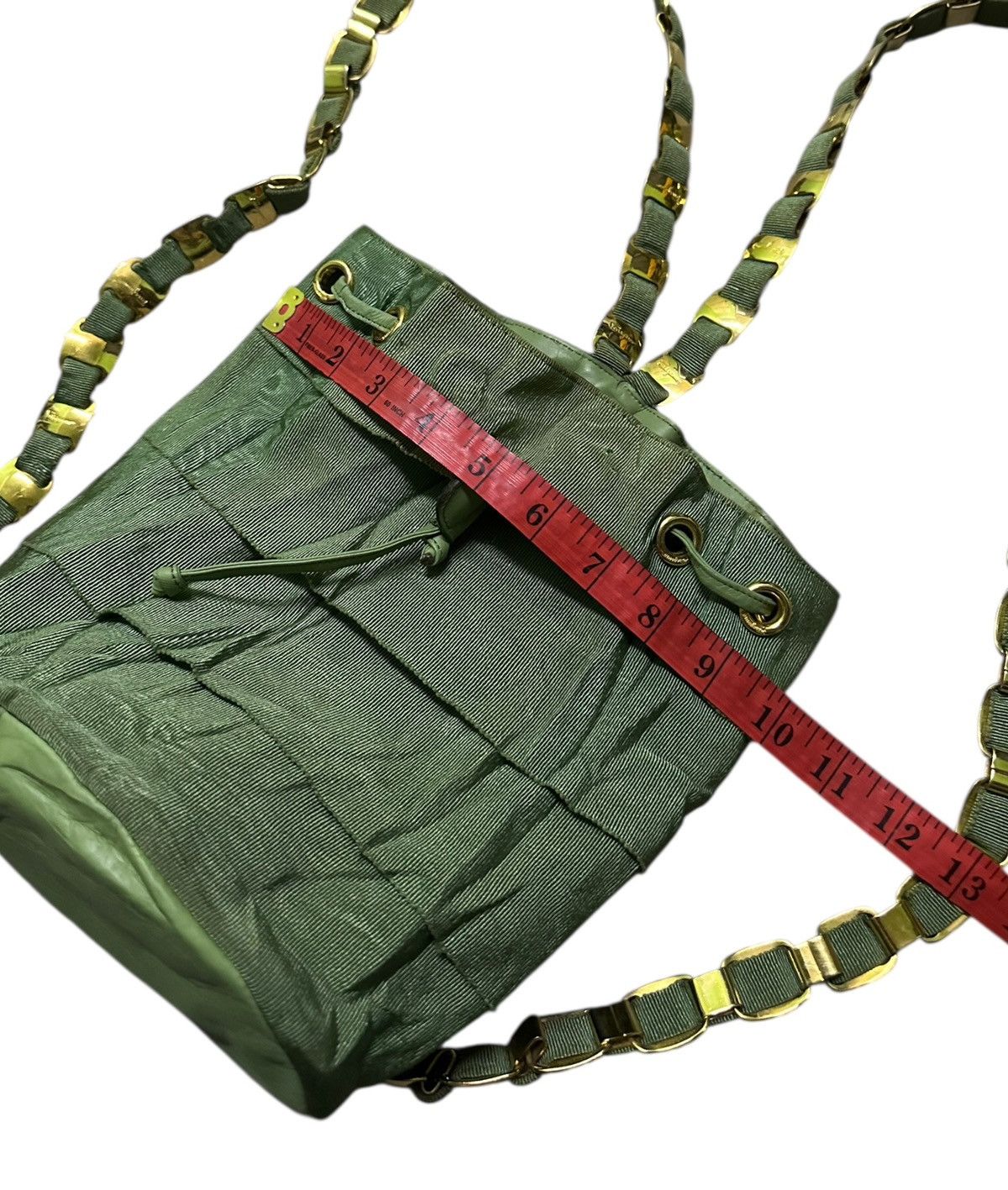 Salvatore Ferragamo Salvatore Ferragamo green ruffle canvas bucket backpack Size ONE SIZE - 12 Thumbnail