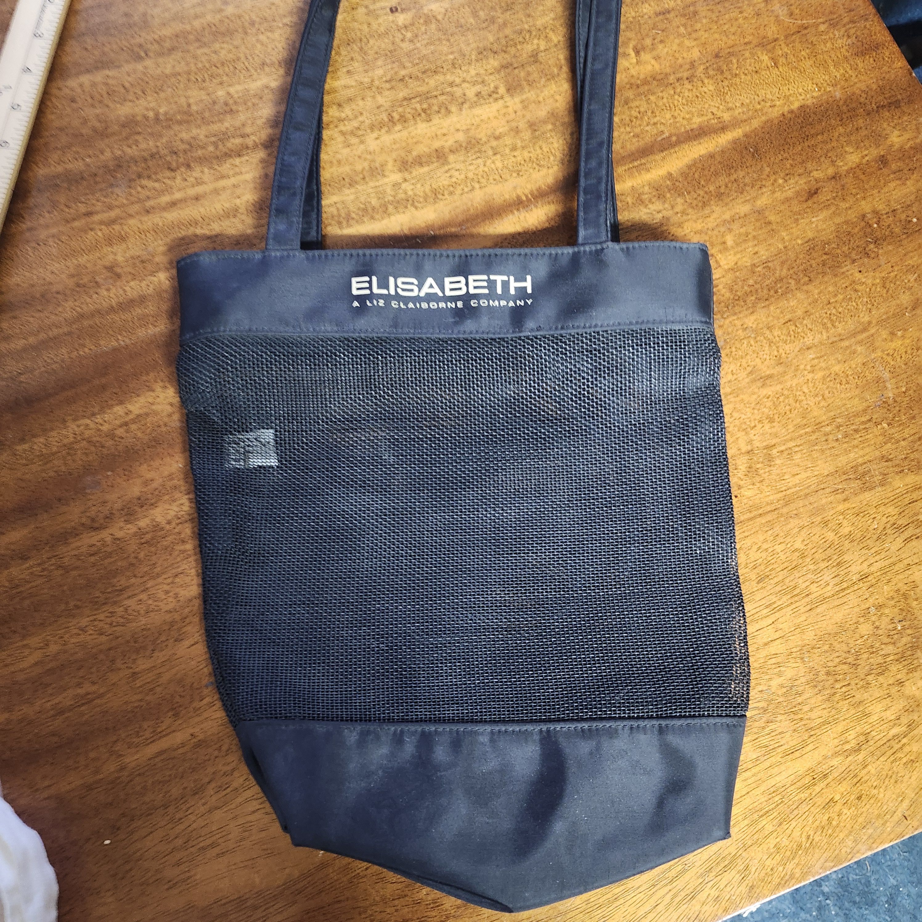 Liz Claiborne Elisabeth by Liz Claiborne Black Mesh Tote Beach Bag Travel Size ONE SIZE - 7 Thumbnail