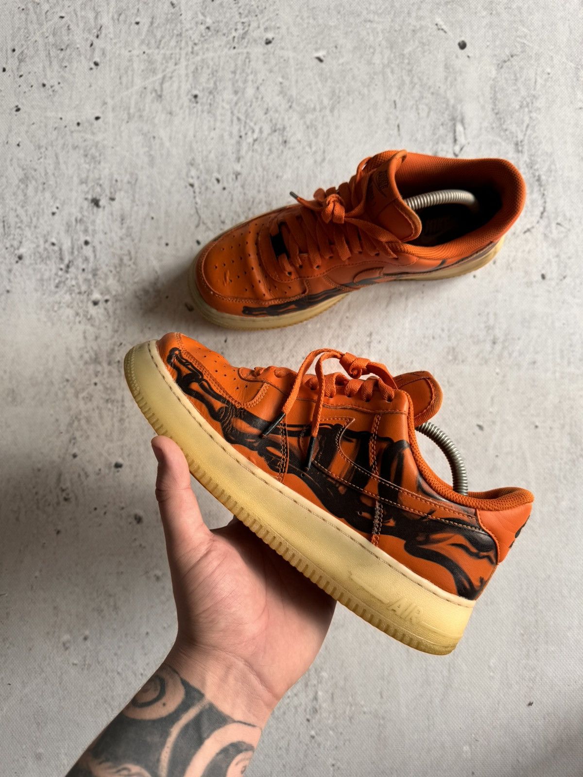 Nike × Vintage Nike Air Force 1 skeleton „orange” Size US 9 / EU 42 - 3 Thumbnail