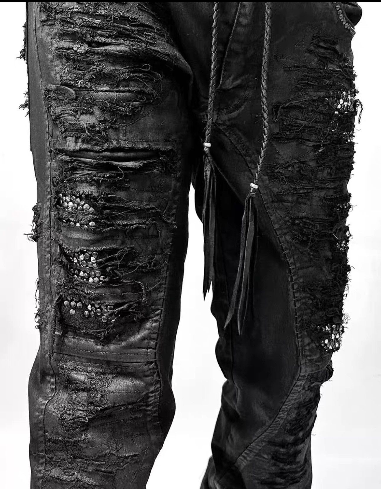 KMRii KMRii Coating Crush Stretch Twill Flare Pants Size US 30 / EU 46 - 6 Thumbnail