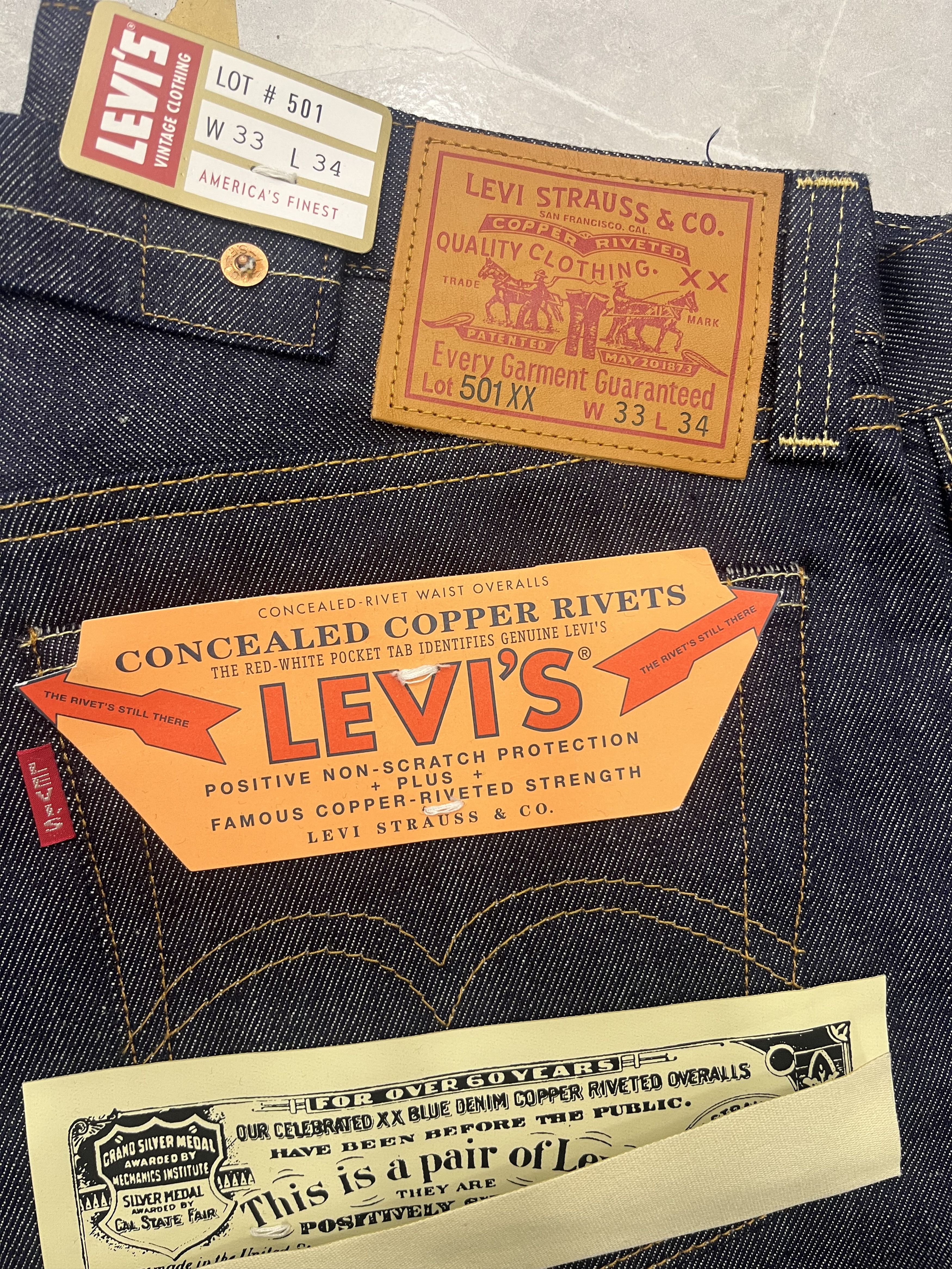 Levi's Vintage Clothing Levis 1937 vintage clothing jean Size US 33 - 6 Thumbnail
