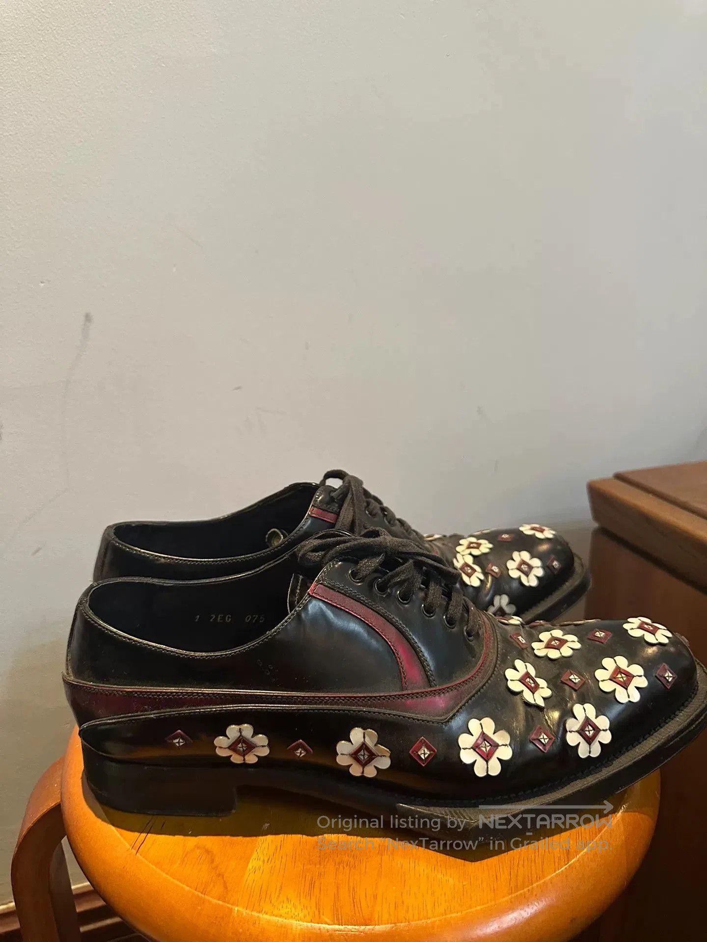 Prada Prada Floral Vintage Leather Shoes. Size US 9 / EU 42 - 3 Thumbnail