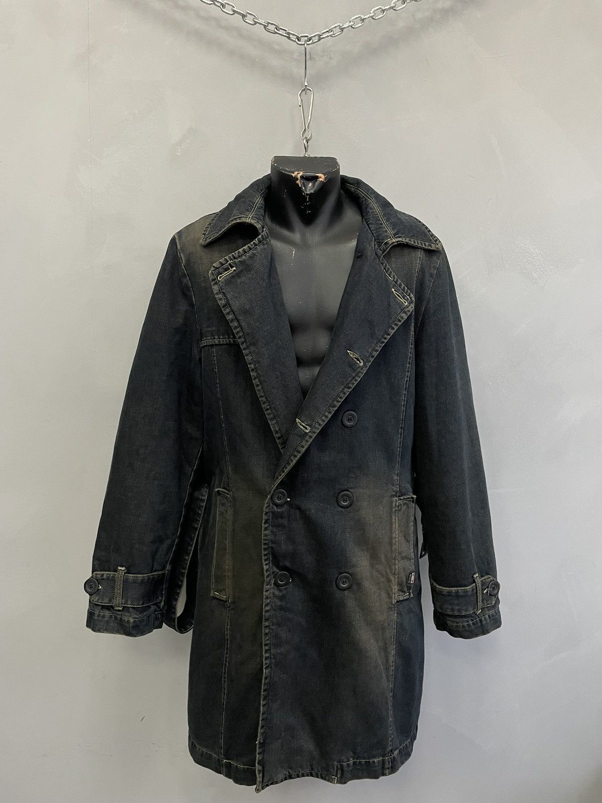 Le Grande Bleu (L.G.B.) Long coat faded blue vintage japan y2k fit if six was nine Size US L / EU 52-54 / 3 - 13 Thumbnail