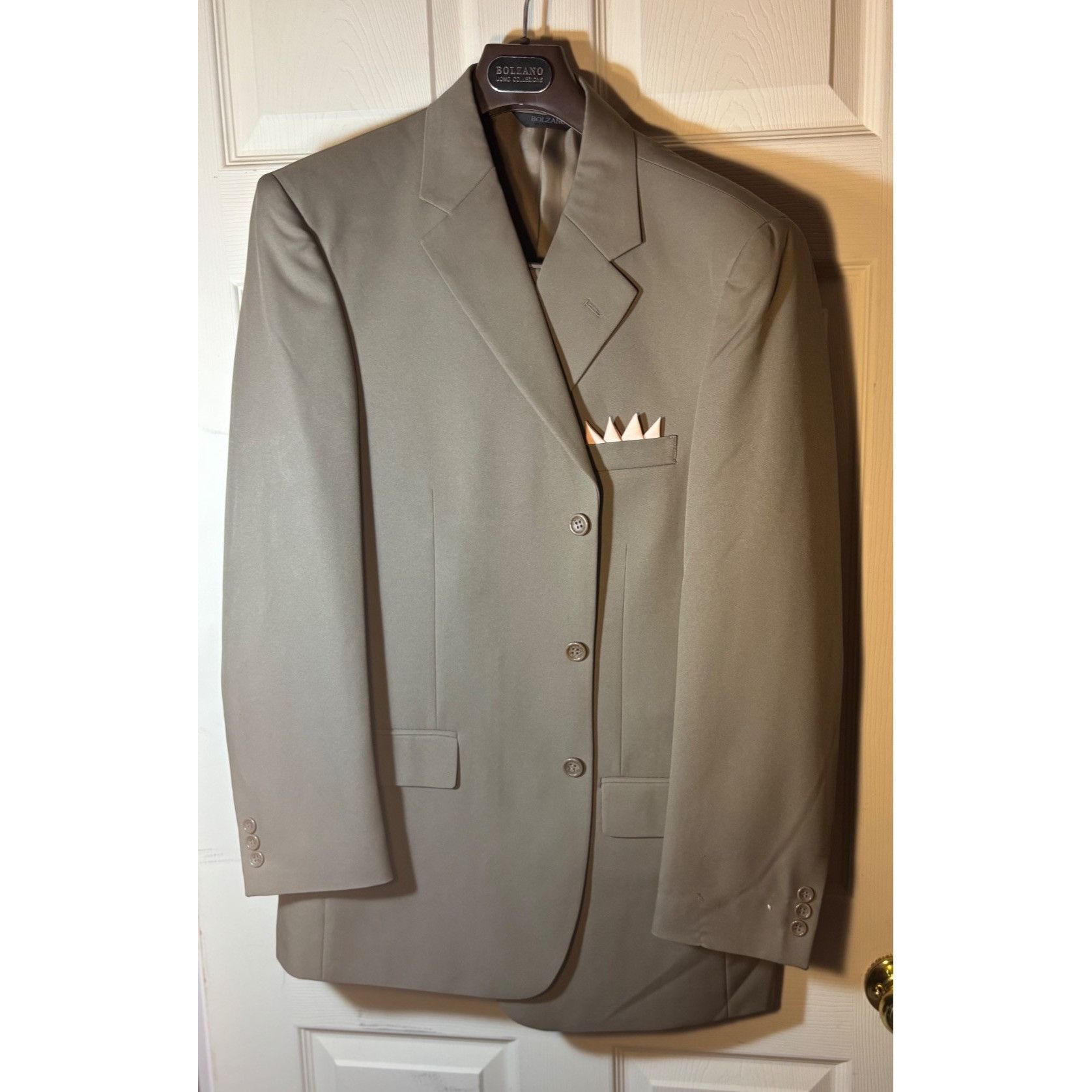 Other Bolzano Men’s Blazer – Size 40R – Taupe with Pink Pocket Squ Size 40R - 7 Thumbnail