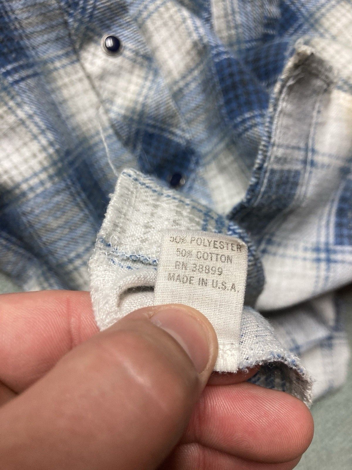 Vintage × Wrangler 70s Pearl snap flannel shirt wrangler shadow plaid womens 16 Size M / US 6-8 / IT 42-44 - 5 Thumbnail