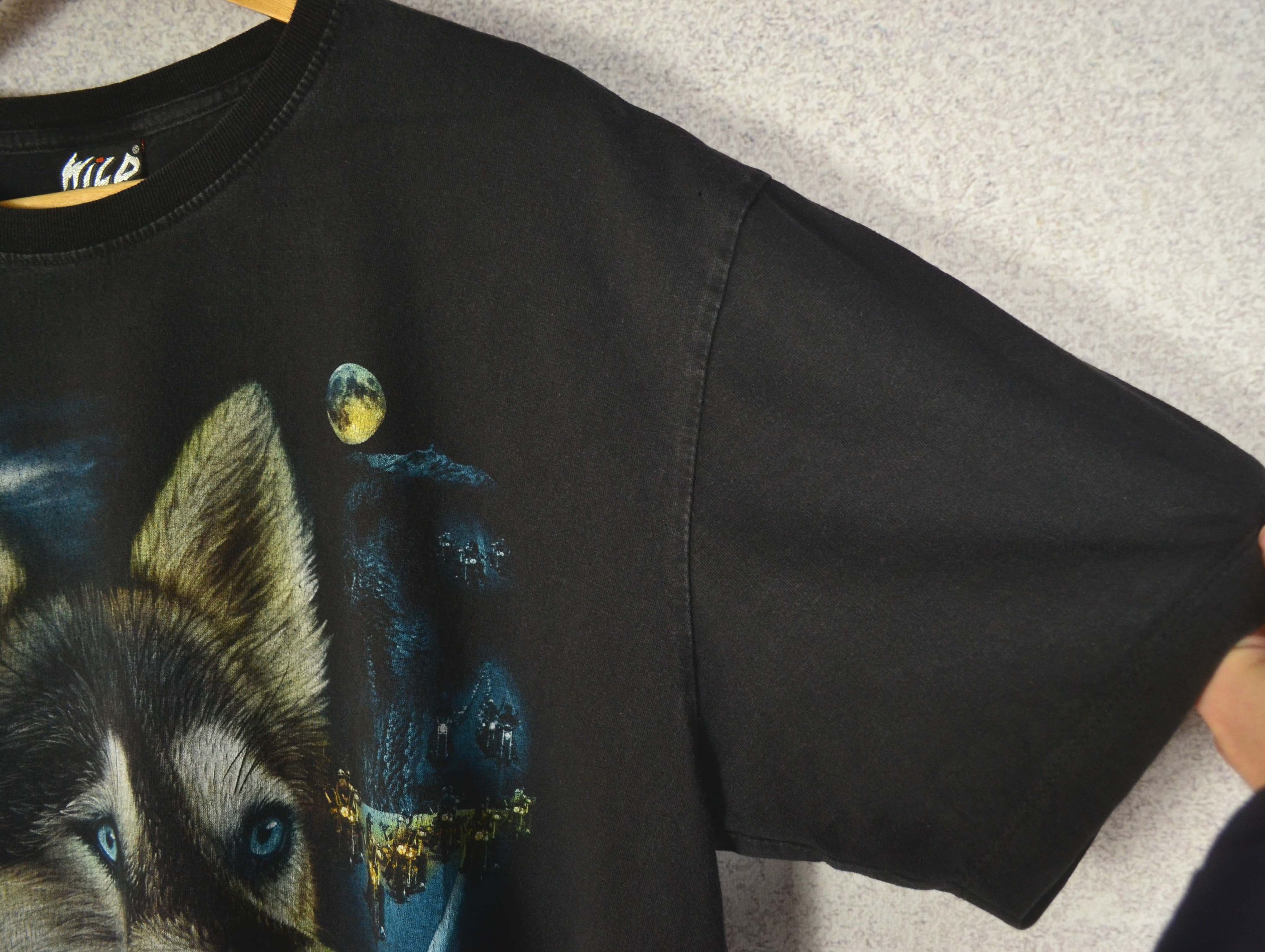 Harley Davidson Wild Wolf Bikes Vintage T-shirt Short Sleeve Size US XL / EU 56 / 4 - 4 Thumbnail