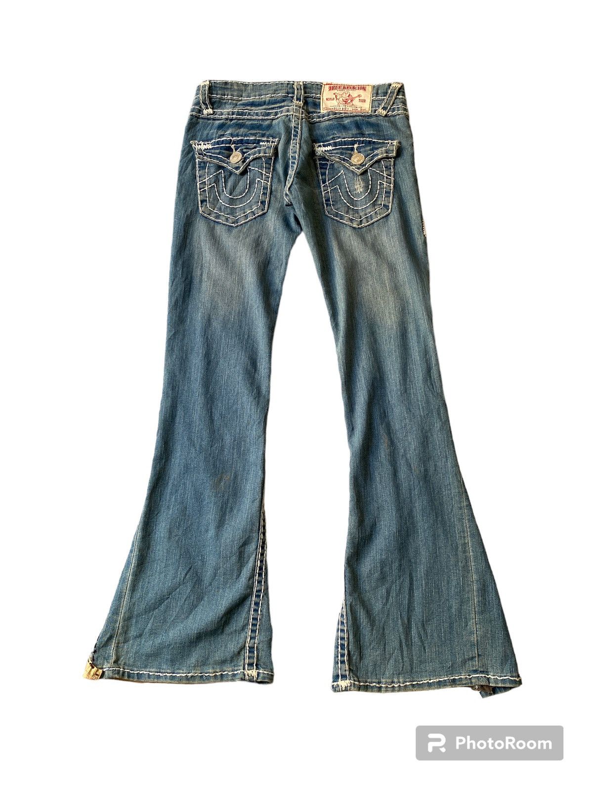 True Religion True Religion Remake Super Flare Low Rise Jeans Size US 28 / EU 44 - 4 Thumbnail