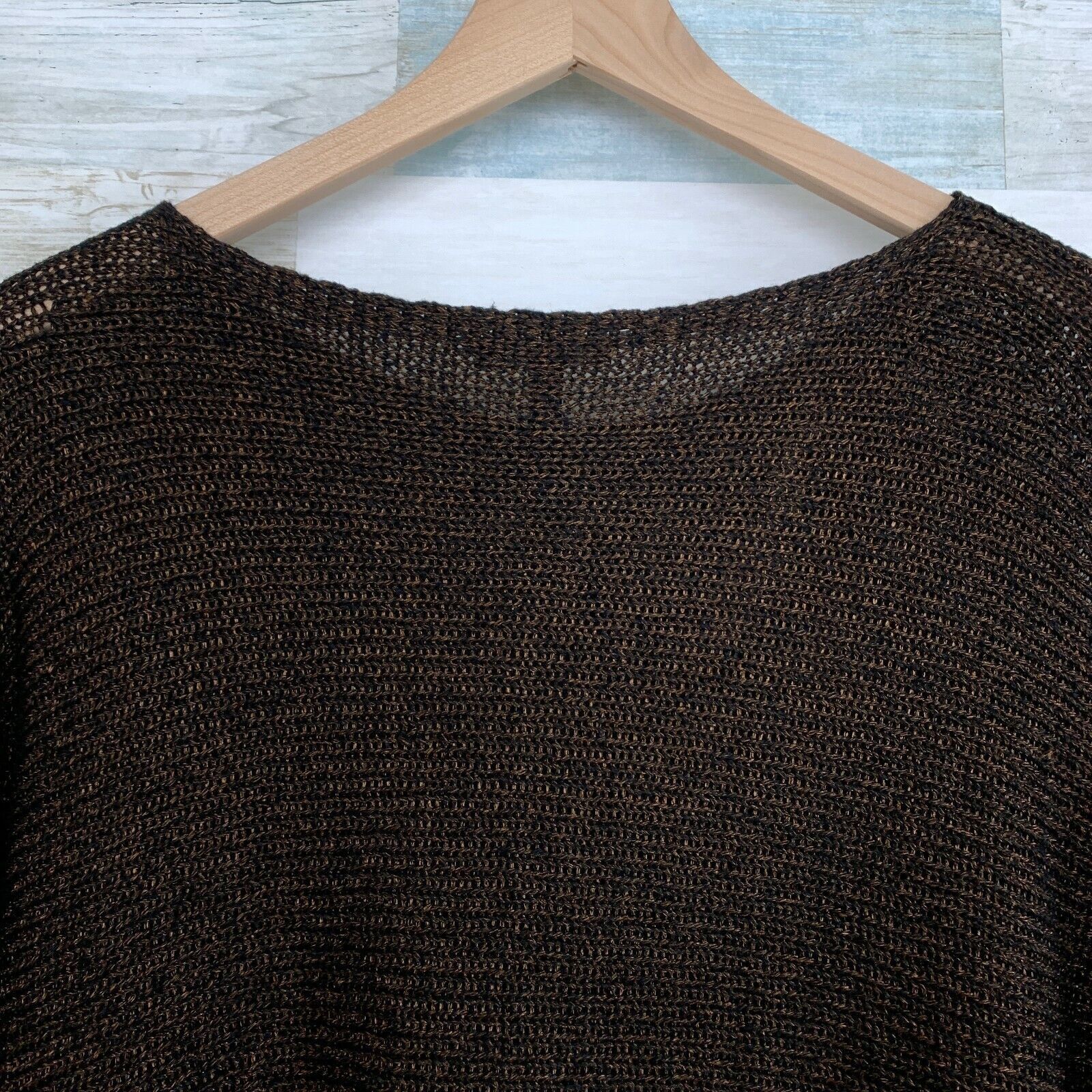 Eileen Fisher Eileen Fisher Organic Linen Loose Knit Dolman Sweater Brown Size XS / US 0-2 / IT 36-38 - 6 Thumbnail