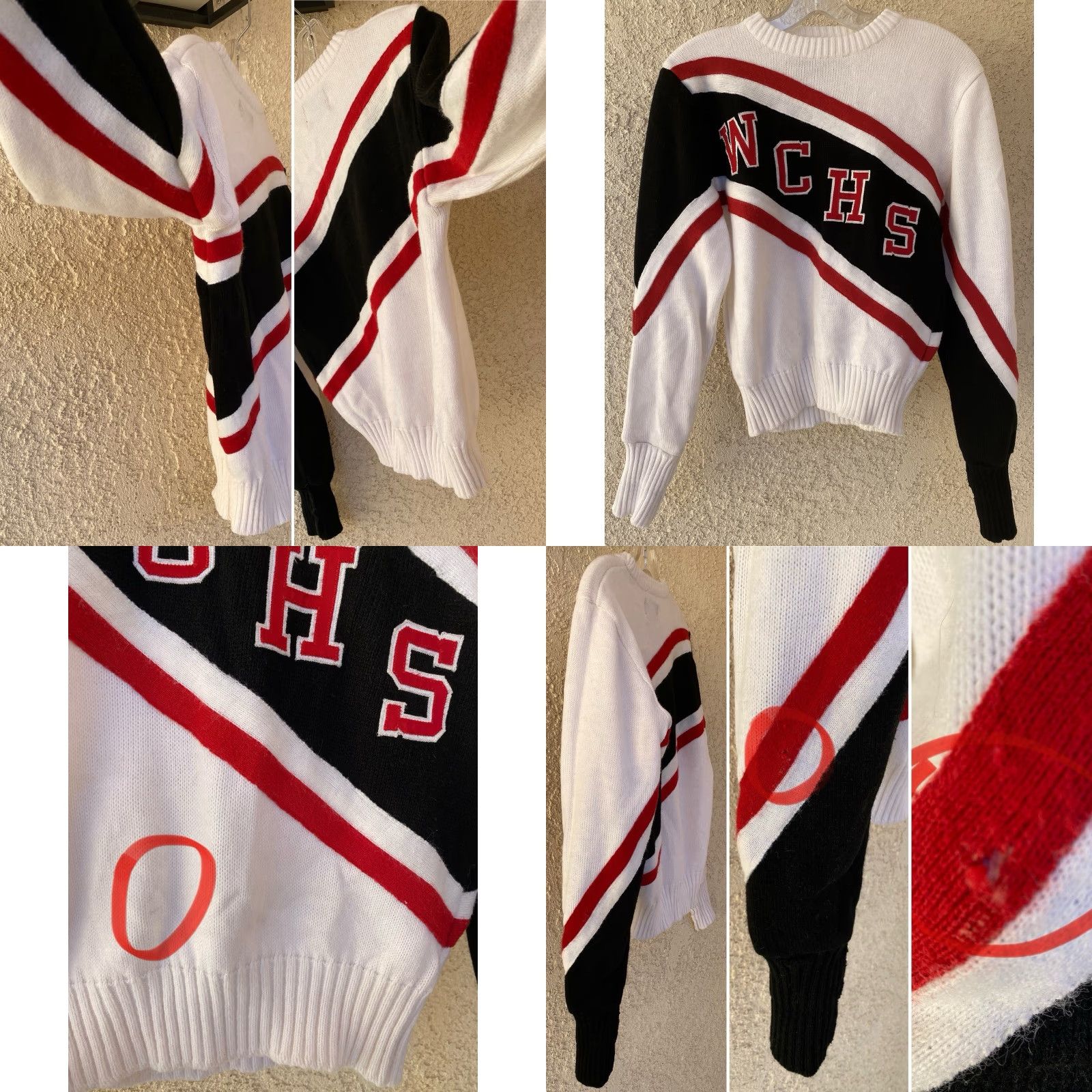 Vintage VINTAGE Dehen Cheerleader Sweater WCHS White Black Red Acrylic Knit Size M Size M / US 6-8 / IT 42-44 - 9 Thumbnail