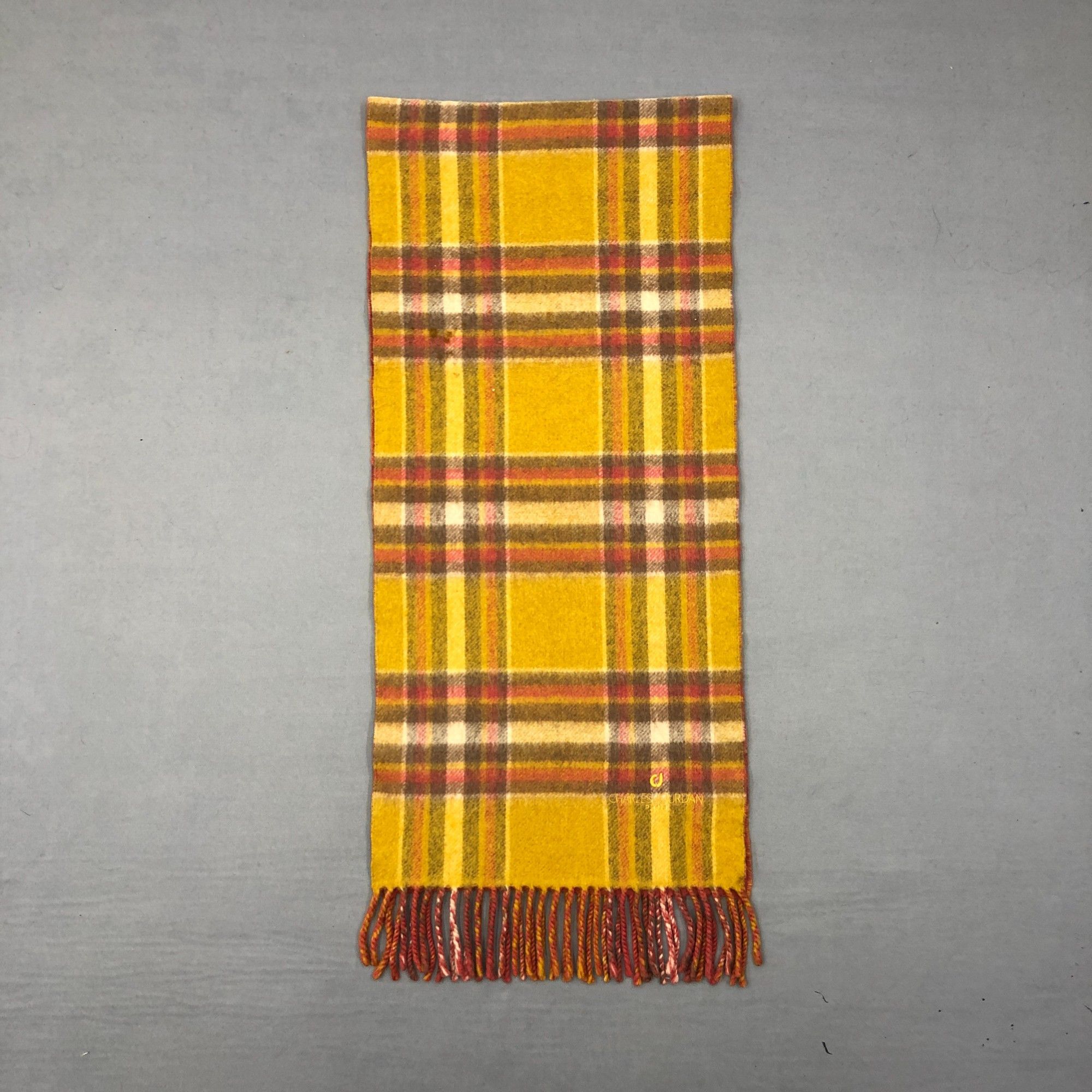 Charles Jourdan Vintage Charles Jourdan Scarf Muffler Wool Plaid Scarves Size ONE SIZE - 2 Thumbnail