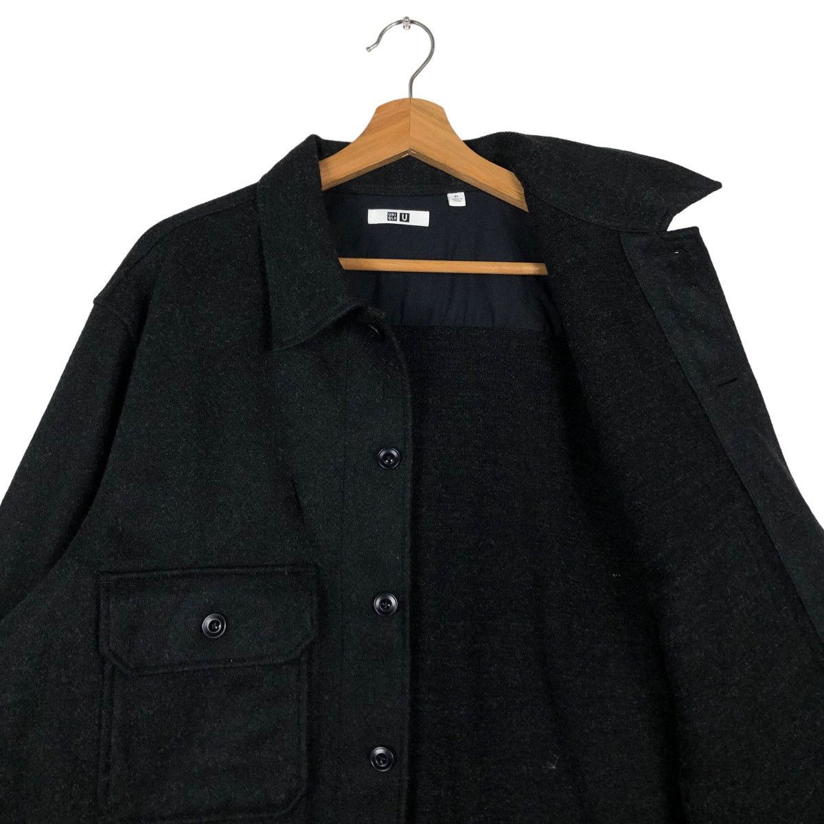 Japanese Brand 🔥Vintage Rich Black Wool Jacket Uniqlo Japan Issey Miyake Size US XL / EU 56 / 4 - 12 Thumbnail