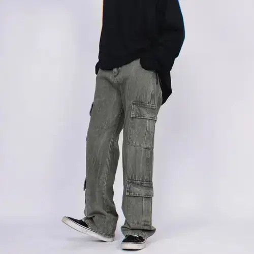 Jean fade punk cargo distressed jeans Size US 32 / EU 48 - 2 Thumbnail