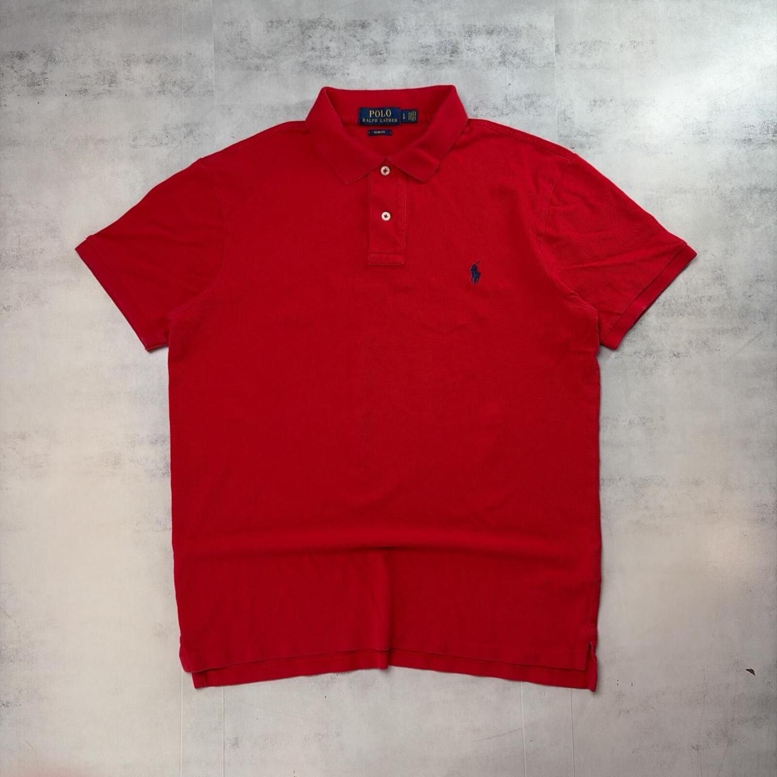 Polo Ralph Lauren Y2K Red Polo Ralph Lauren Skater Slim Fit Polo Shirt Size US L / EU 52-54 / 3 - 1 Thumbnail