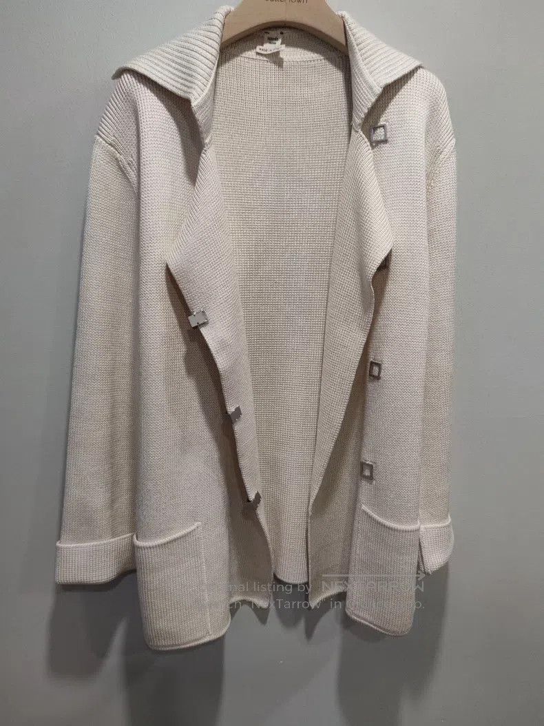 Hermes Hermes Knitted cardigan beige Size L / US 10 / IT 46 - 1 Thumbnail