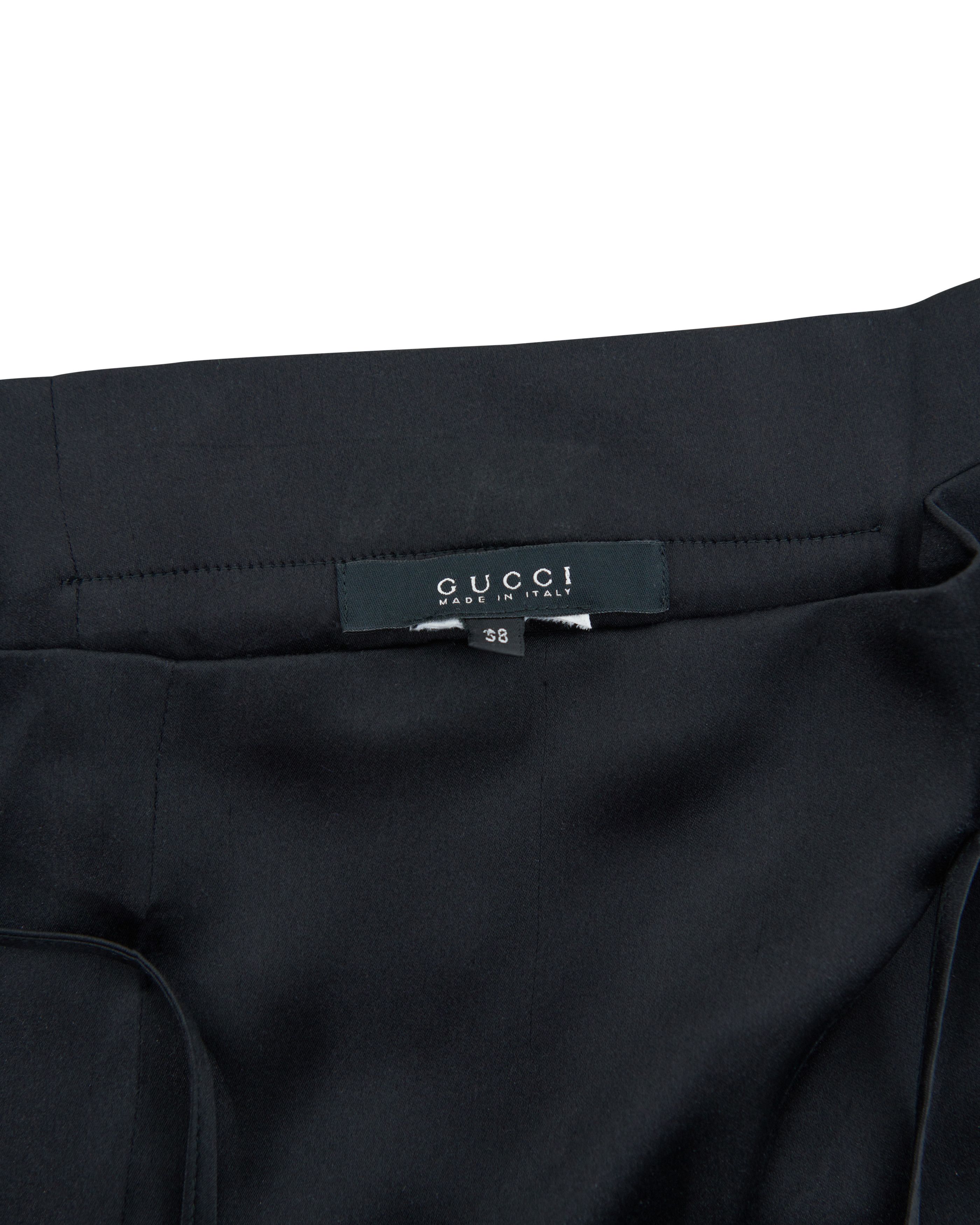 Gucci By Tom Ford S/S 2002 Black silk harem pants Size 26" / US 2 / IT 38 - 6 Thumbnail