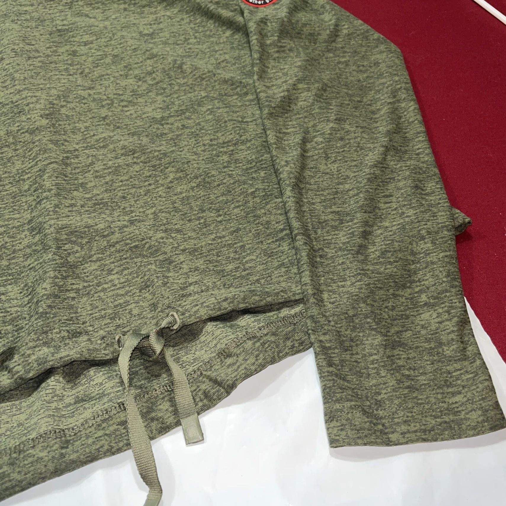 Vintage Canada Weather Gear GREEN Marled Mock Neck Pullover Shirt Cinch Tie Hem 6W6100 M Womens Medium Shirt Size M / US 6-8 / IT 42-44 - 4 Thumbnail