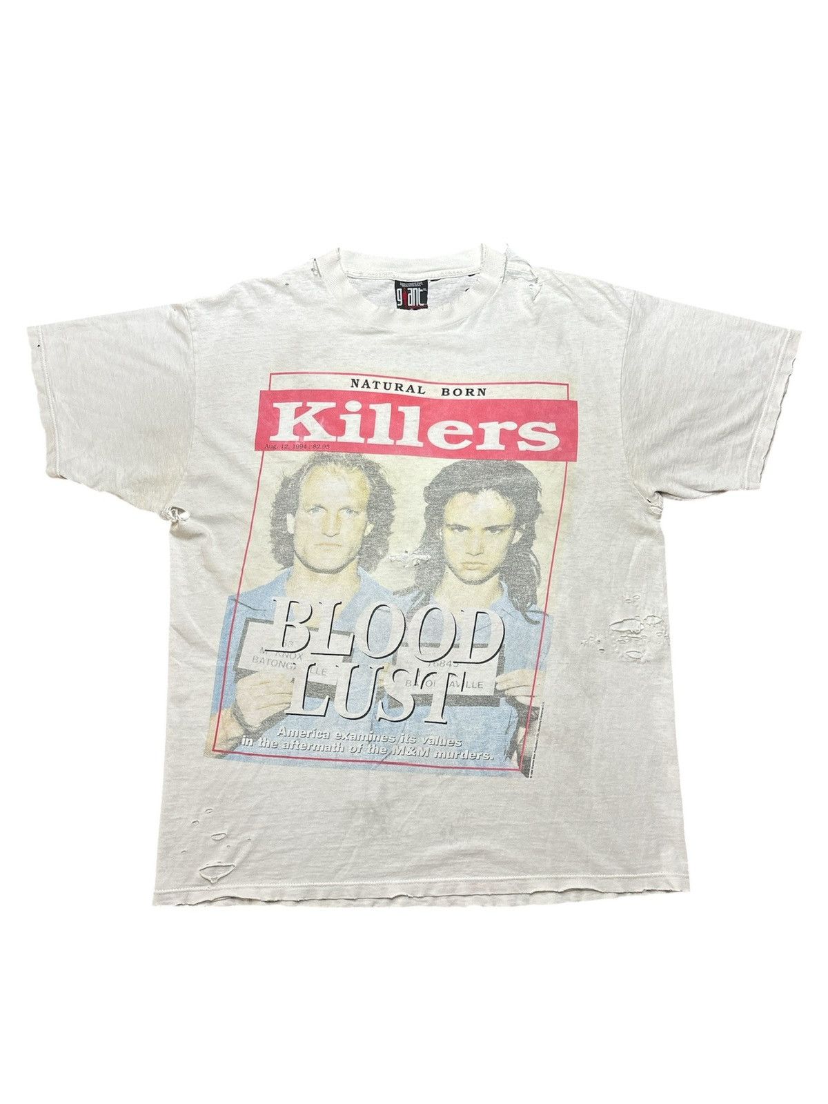 Vintage 1994 NBK Natural Born Killers Repaired faded XL Rare