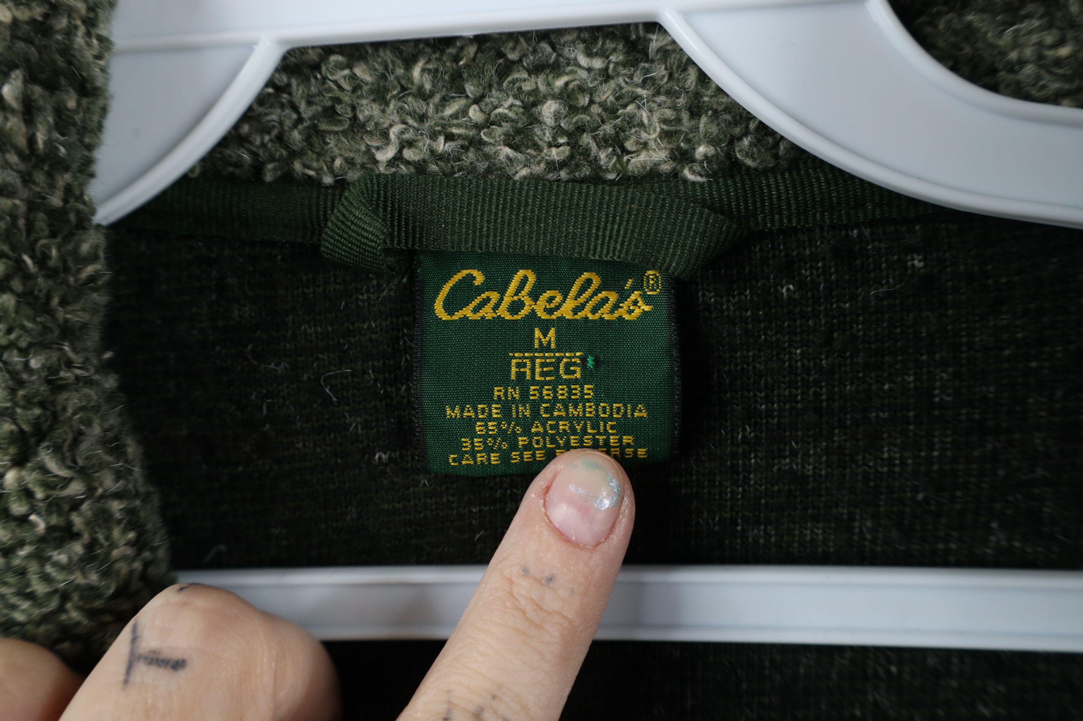 Cabelas × Vintage Vintage 90s Cabelas Deep Pile Fleece Full Zip Jacket Green Size US M / EU 48-50 / 2 - 8 Thumbnail
