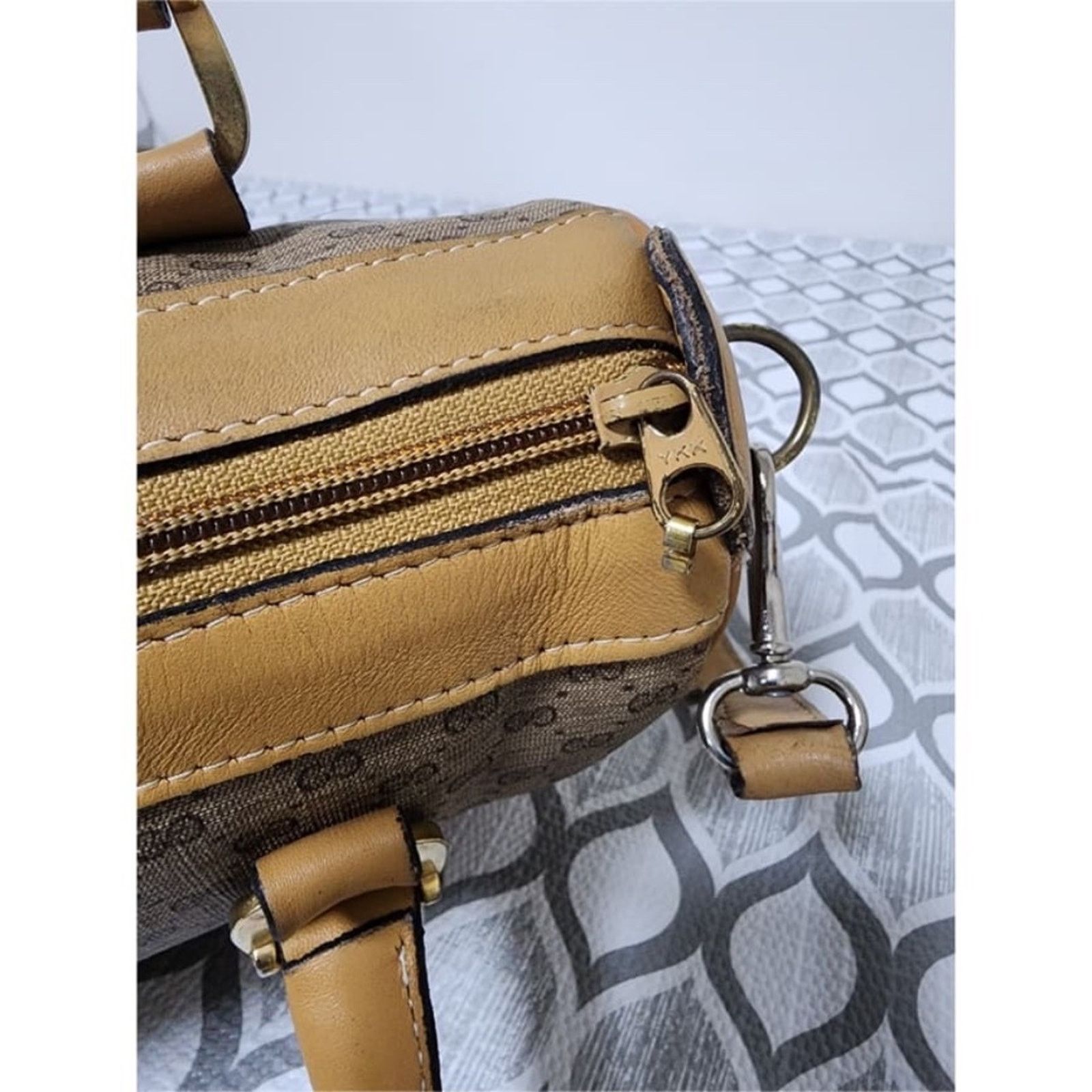 Gucci GUCCI Vintage Canvas Leather Boston GG Monogram Satchel BagB Size ONE SIZE - 6 Thumbnail