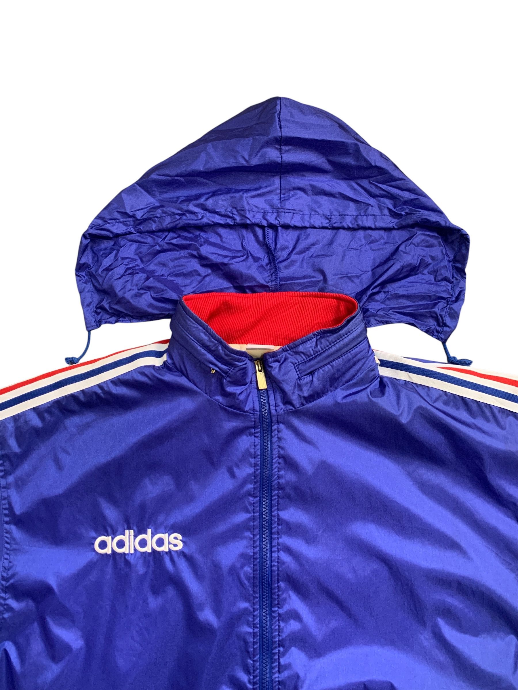 Adidas × Descente Rare Design Vintage Adidas France Striped Zipper Jackets Size US L / EU 52-54 / 3 - 10 Thumbnail