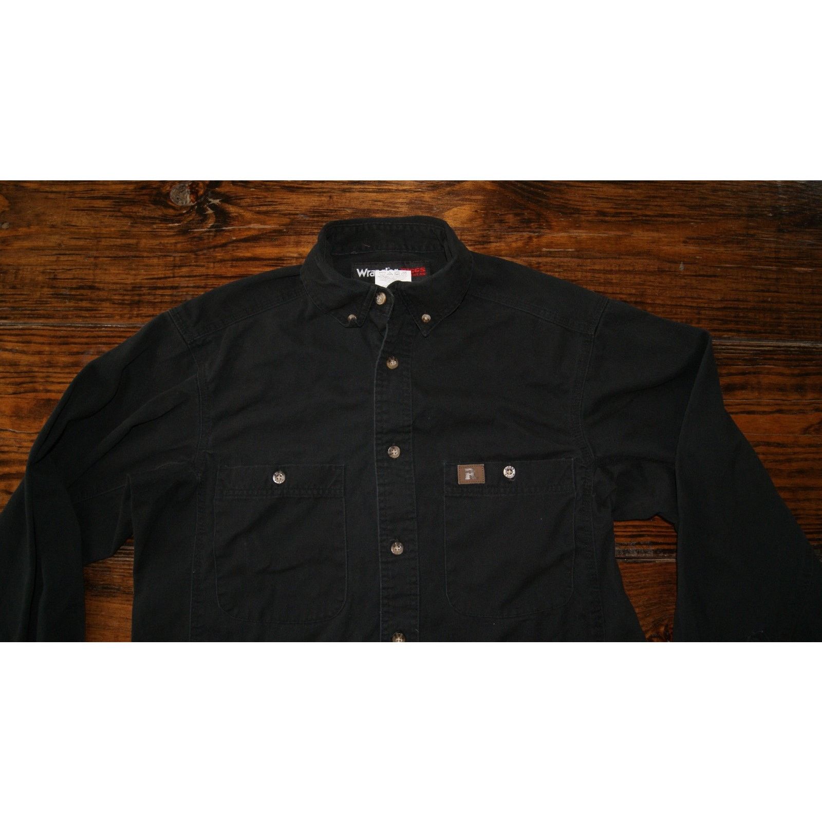 Wrangler Wrangler Riggs Workwear Shirt Mens Medium Black Long Sleeve Size US M / EU 48-50 / 2 - 1 Thumbnail