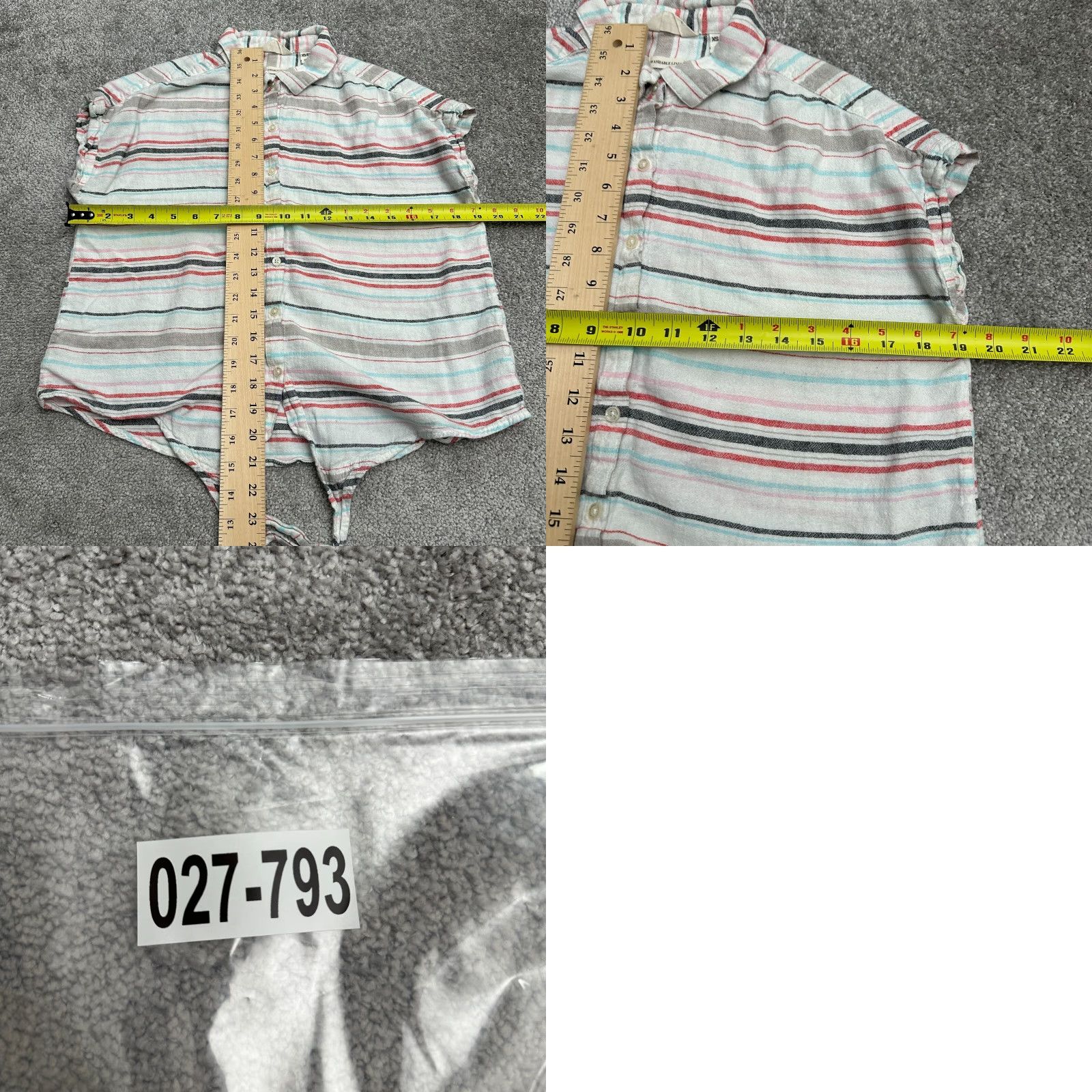 Weatherproof Weatherproof Shirt Adult XS Multicolor Striped Linen Sleeveless Button-Down Casual Size XS / US 0-2 / IT 36-38 - 8 Thumbnail