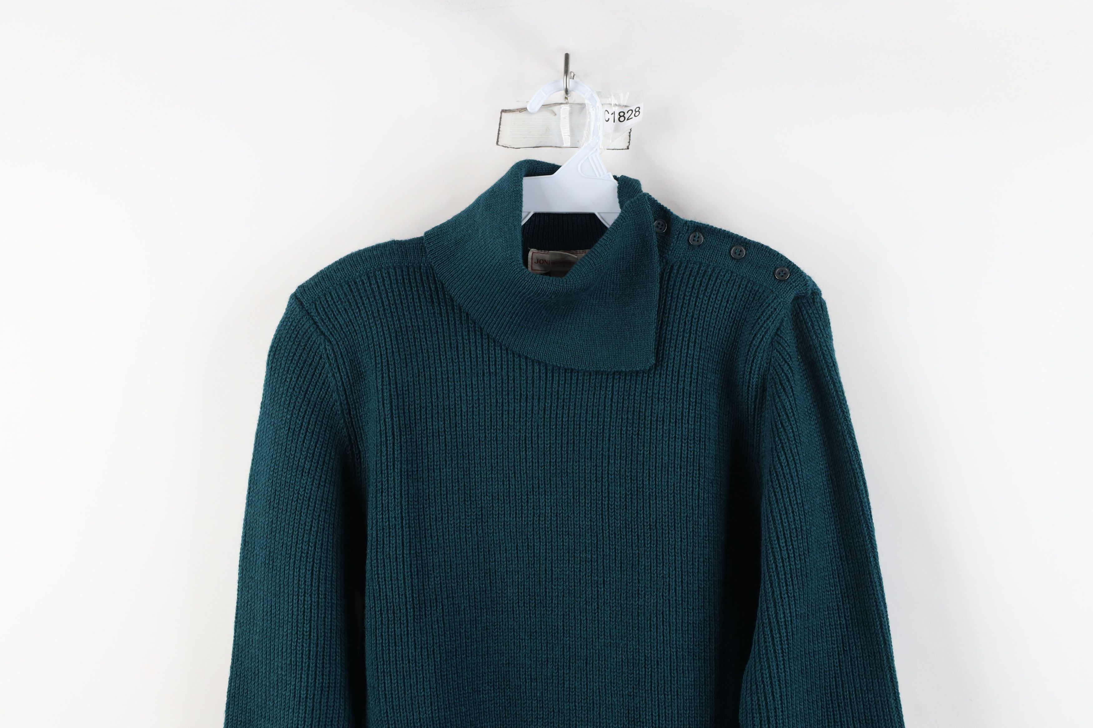 Vintage Vintage 80s 90s Mid Mod Wool Ribbed Knit Turtleneck Sweater Size M / US 6-8 / IT 42-44 - 2 Thumbnail