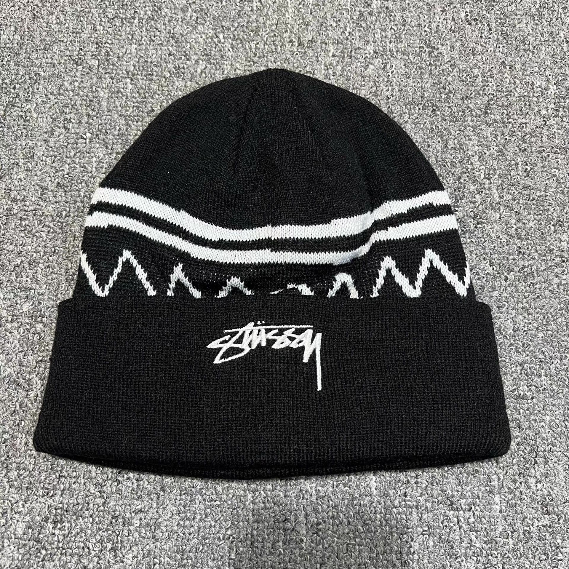 Stussy Stussy embroidered logo wavy knit beanie Q7 Size ONE SIZE - 8 Thumbnail
