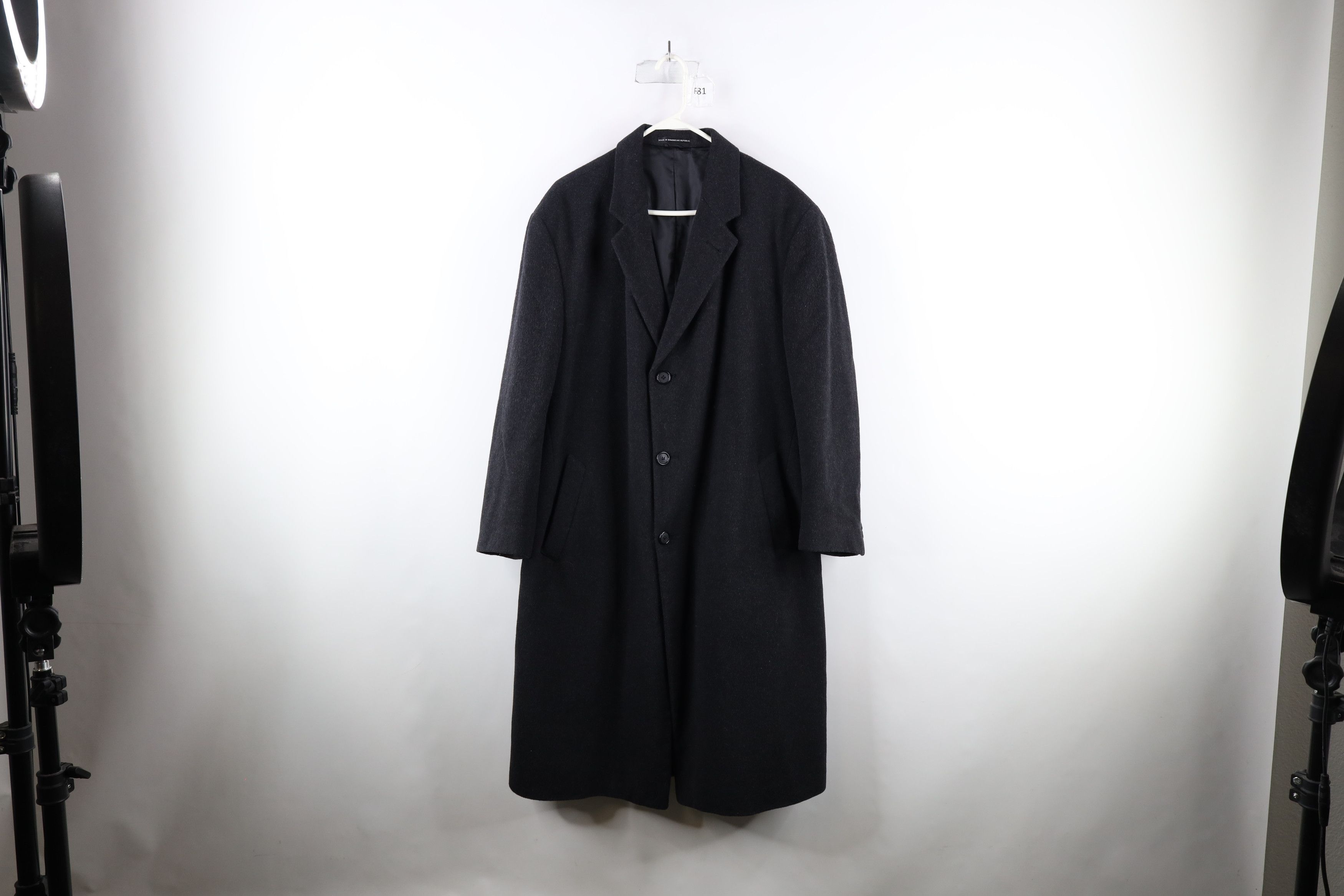 image of 90's Ralph Laurent Overcoat Jacket Charcoal Gray in Grey, Men's (Size 2XL)