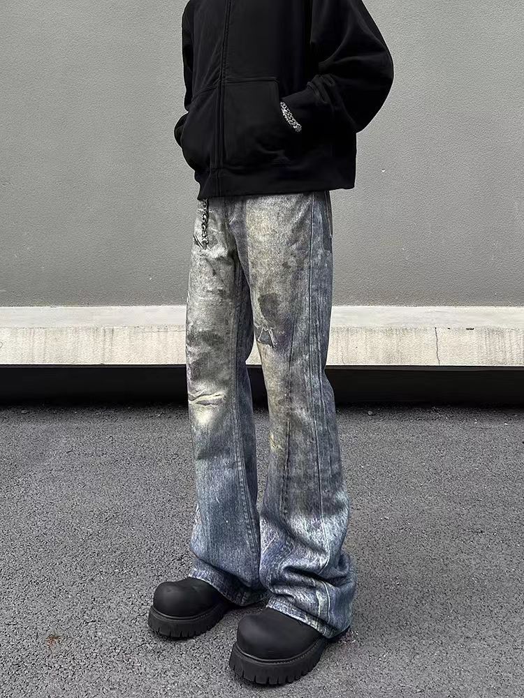 Japanese Brand × Vintage Street Vintage 3D Print Dirty Dye Micro Flare Jeans Size 32 Size US 30 / EU 46 - 3 Thumbnail