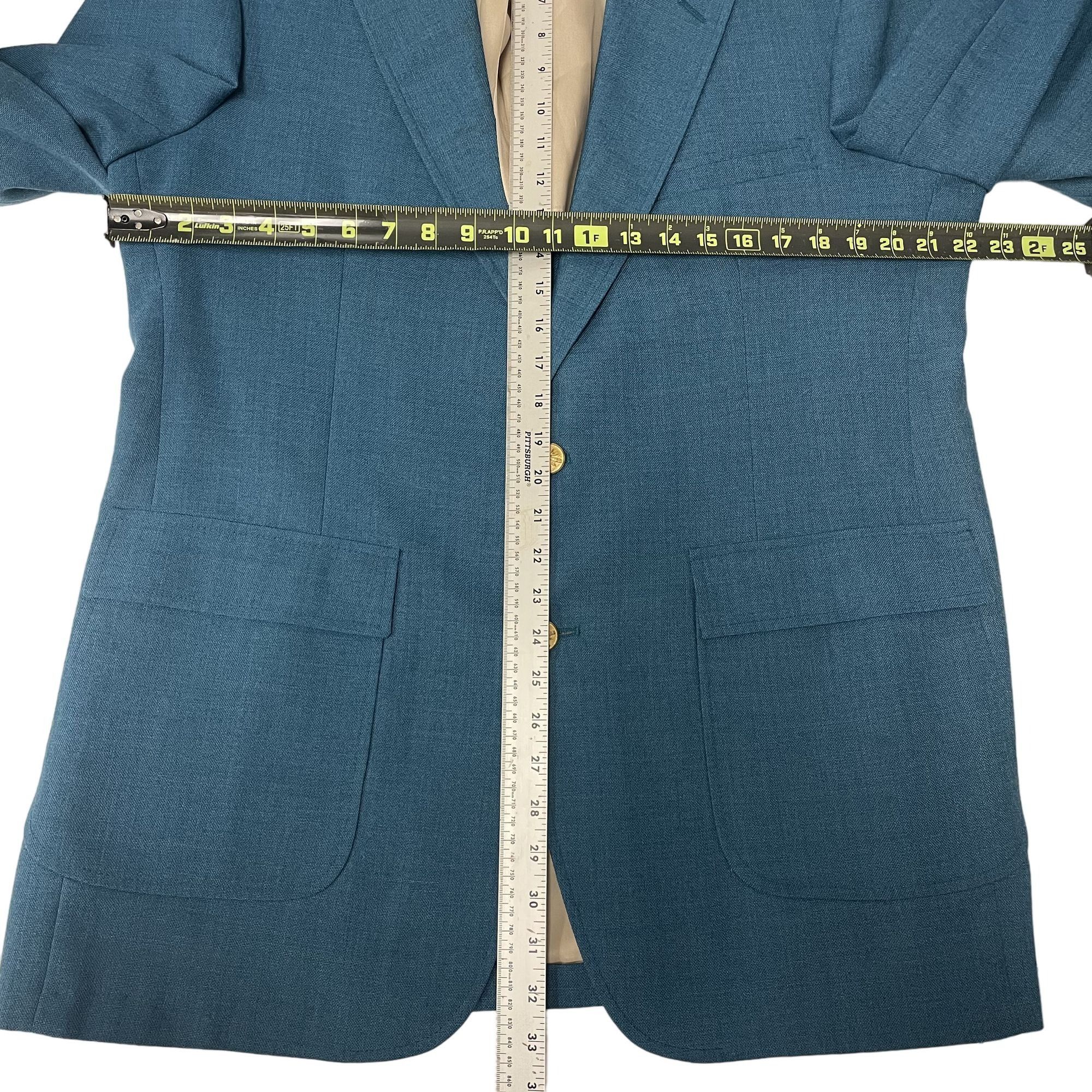 Other Vtg The Style Shop TURQUOISE Blue GOLD Btn Sport Coat Size 44L - 8 Thumbnail
