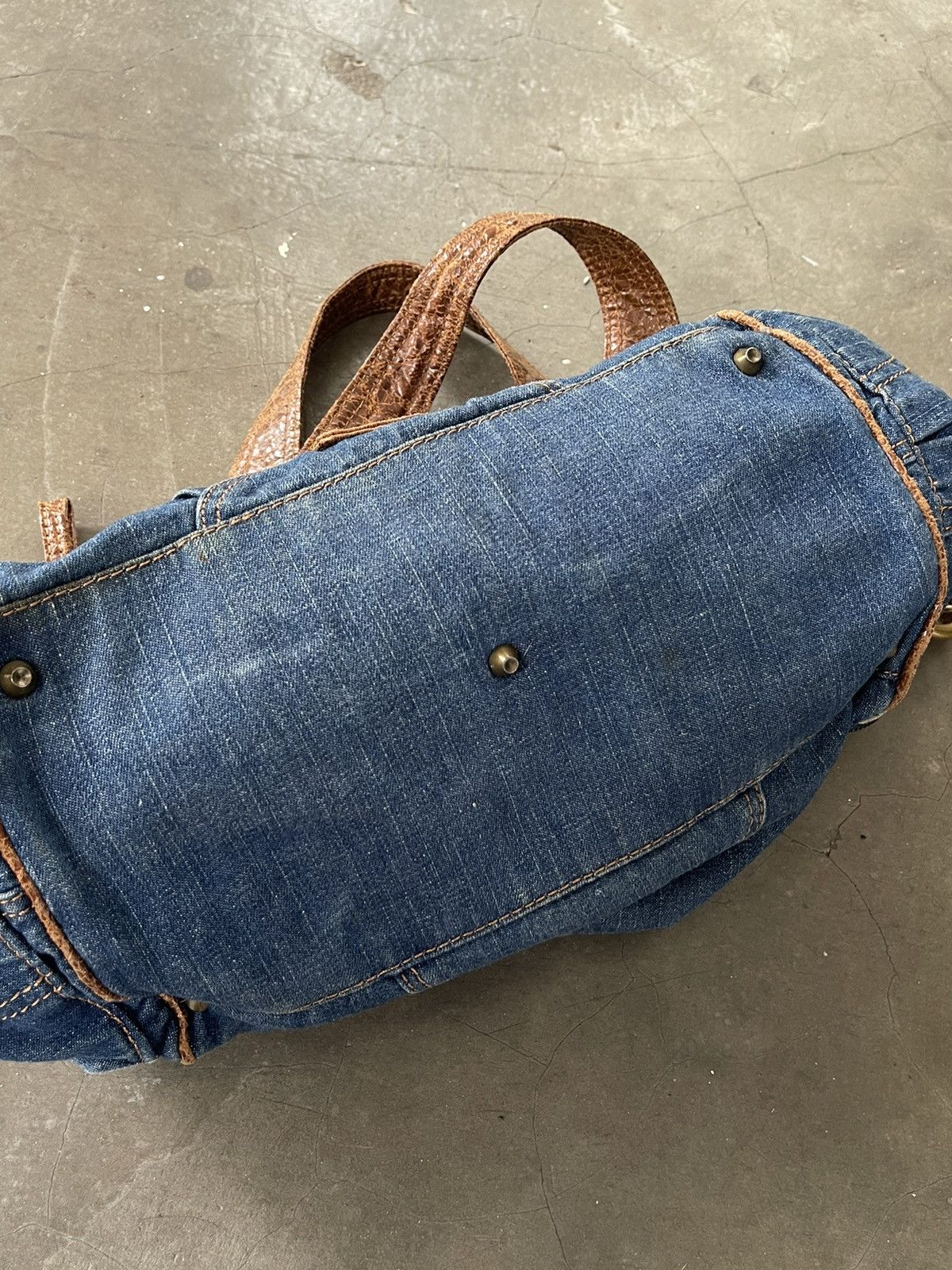 Guess Vintage Y2K Guess Shoulder Bag Denim w Leather Size ONE SIZE - 7 Thumbnail