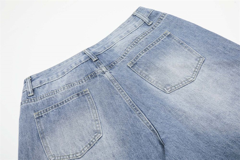Japanese Brand × Jean Men's retro distressed loose casual straight washed jeans Size US 32 / EU 48 - 6 Thumbnail