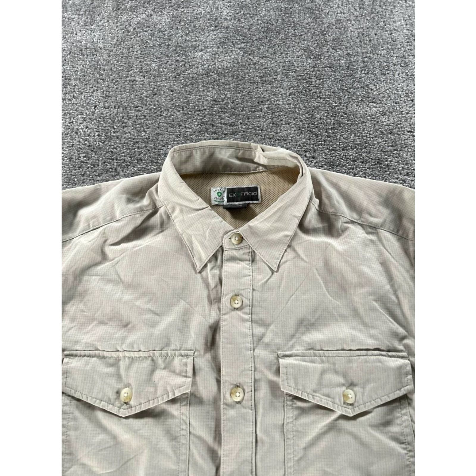 ExOfficio Ex Fficio Shirt Mens Medium Beige Button Up Shirt Size US M / EU 48-50 / 2 - 2 Thumbnail