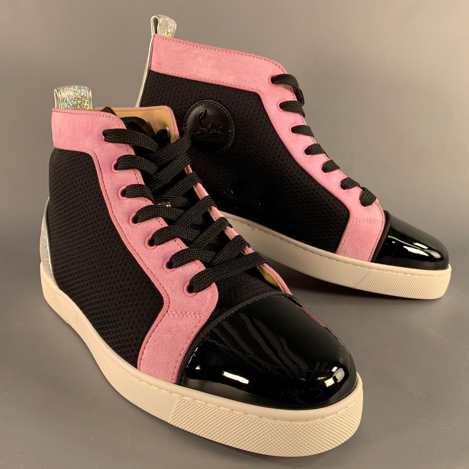 Christian Louboutin Size 9.5 Black Pink Mixed Materials Leather Sneakers Size US 9.5 / EU 42-43 - 1 Thumbnail