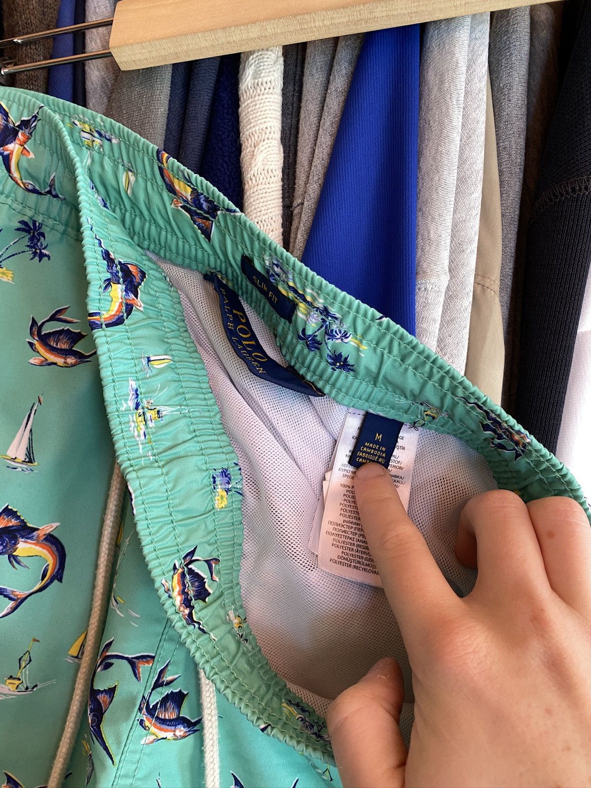 Polo Ralph Lauren VINTAGE RALPH LAUREN FISH SWIMMING SHORTS Y2k Size US 32 / EU 48 - 3 Thumbnail