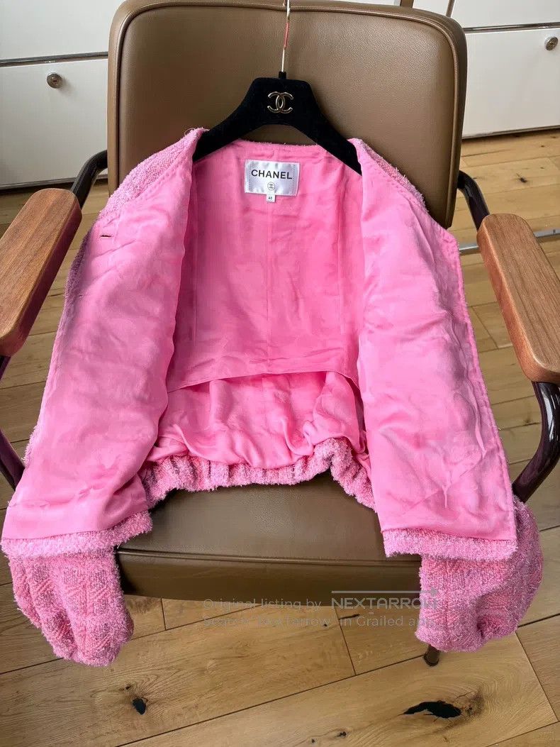 Chanel Chanel 24P pink lantern sleeve braided jacket Size S / US 4 / IT 40 - 5 Thumbnail
