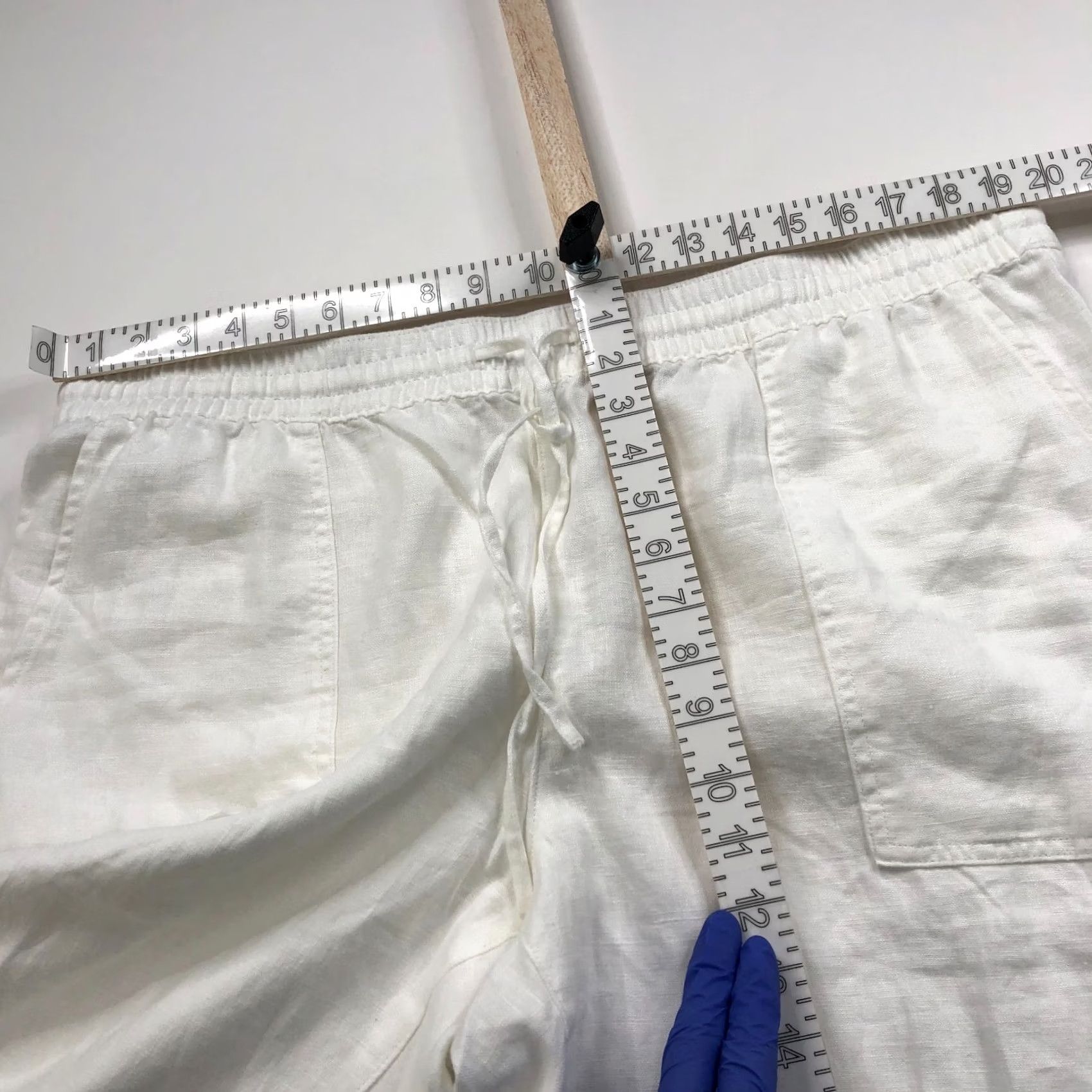 Lands' End Lands' End Pull On 18 Linen High Rise Pants White MINT - 100% Linen, Flat Front, Pockets, Zip, 26 Inseam, 40W 26L, Regular, Womens Size 40" / US 18 - 7 Thumbnail
