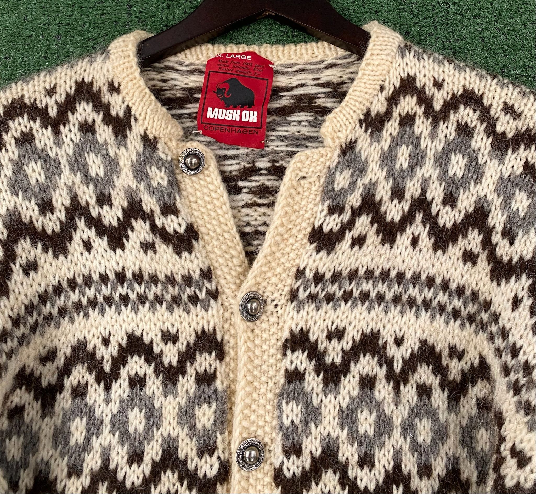 Other Musk Ox Copenhagen Wool Fair Isle Cardigan Sweater Large Size L / US 10 / IT 46 - 2 Thumbnail