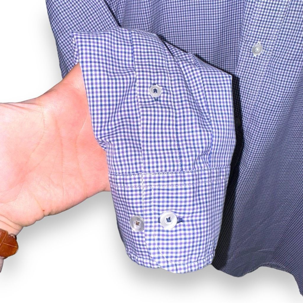 UNTUCKit UntuckIt Purple & Navy Check Button Down Shirt Size XL Size US XL / EU 56 / 4 - 4 Thumbnail