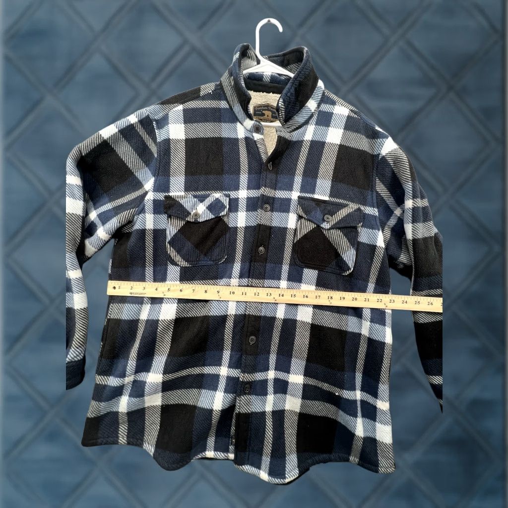 Vintage Freedom Foundry Men’s Blue Plaid Sherpa Lined Button Up Fleece Jacket XL Size Blue Plaid Sherpa Lined Jacket Mens Size US XL / EU 56 / 4 - 1 Thumbnail