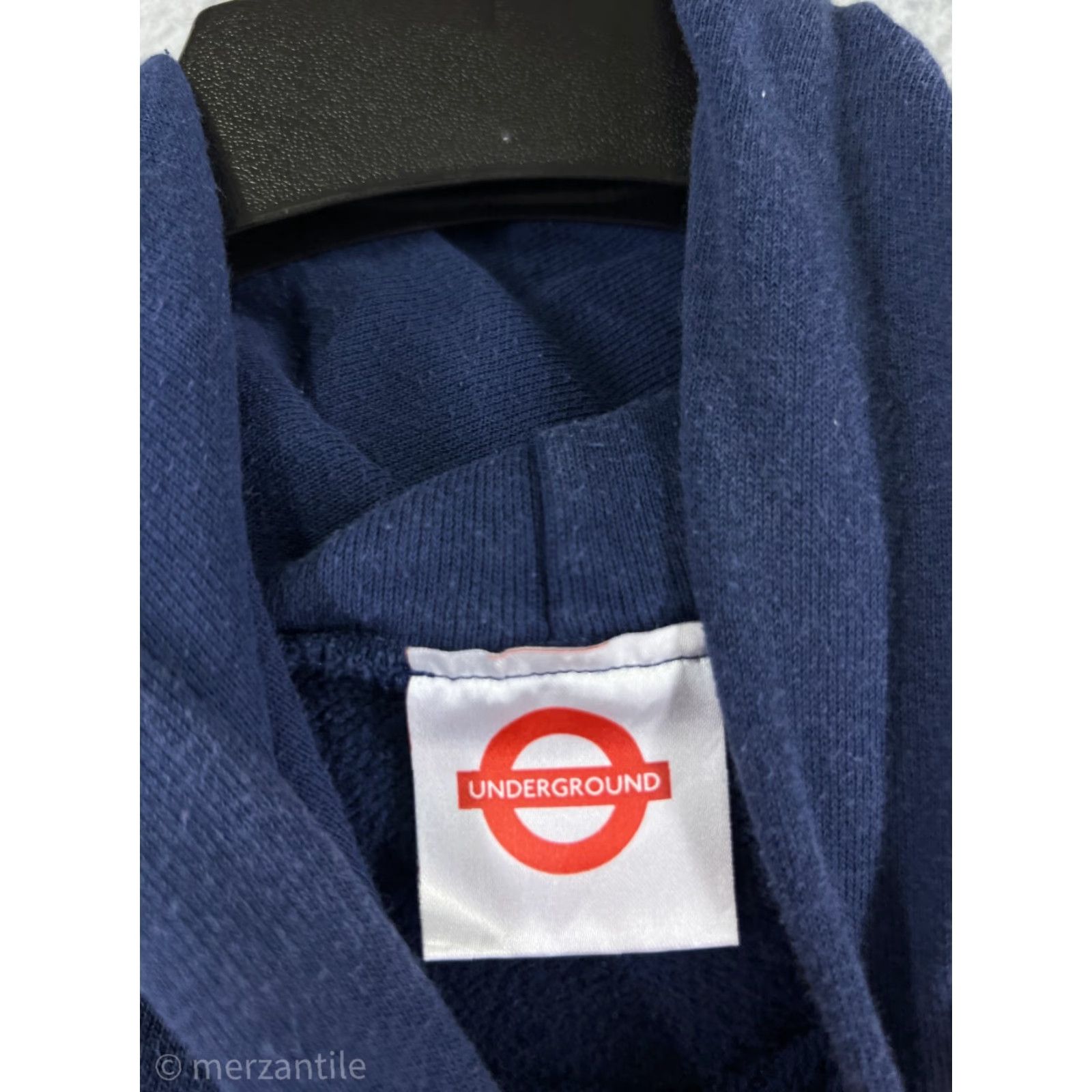 Vintage Underground Sweater Mens Large Blue London Hooded Cotton Blend Pocket Travel Size US L / EU 52-54 / 3 - 3 Thumbnail