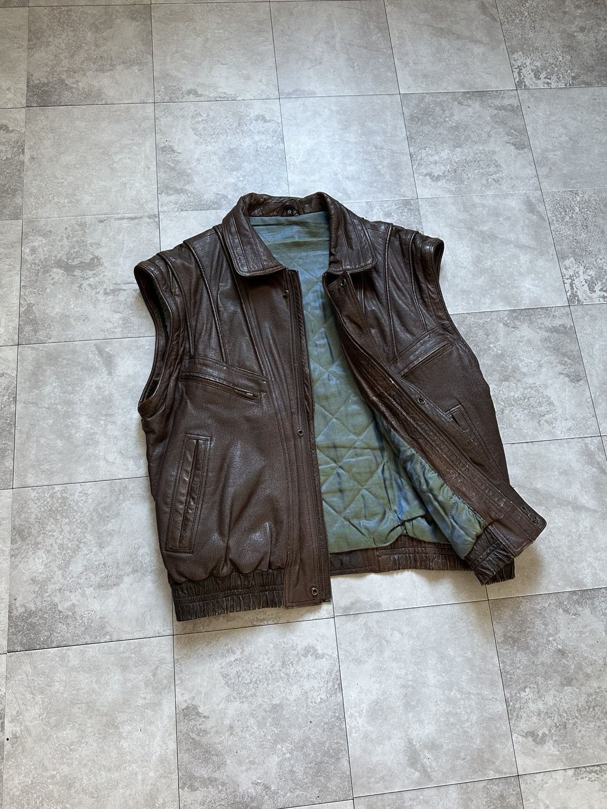 Genuine Leather × Vintage Vintage Brown Leather Bomber Avant Garde Transformer Jacket Size US L / EU 52-54 / 3 - 9 Thumbnail