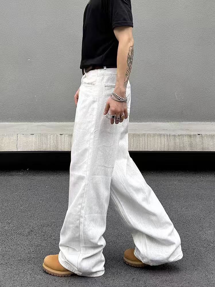 Japanese Brand × Jean Vintage Dirty White Micro Flare Straight Leg Jeans Size US 34 / EU 50 - 1 Thumbnail