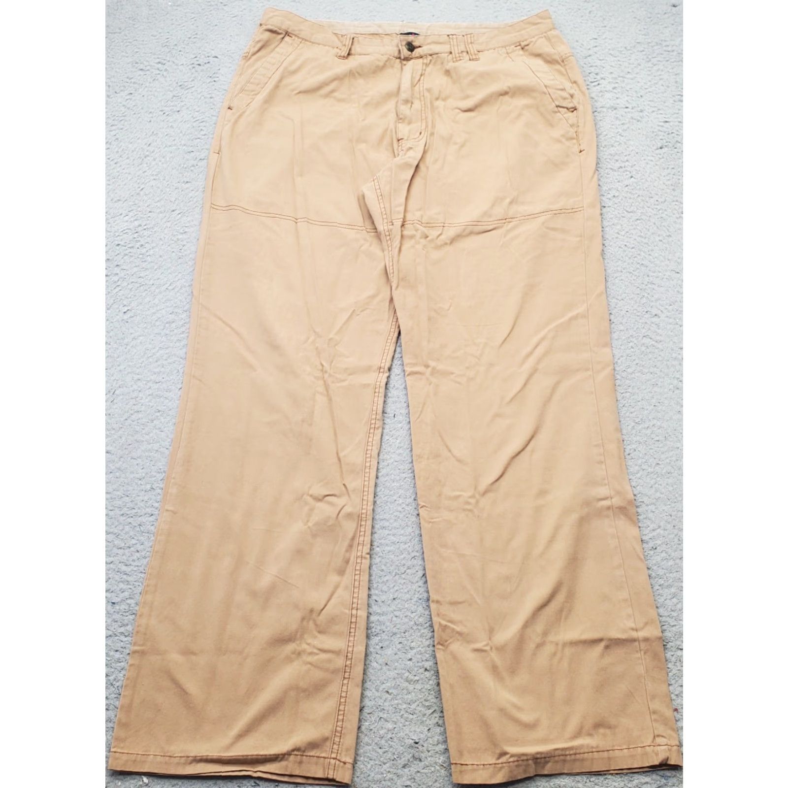 KAVU KAVU Mens Pants Chino Tan 40 Flat Front Slash Pocket 32.25 Inseam Regular Fit Casual Outdoor VINTAGE Size US 40 / EU 56 - 2 Thumbnail