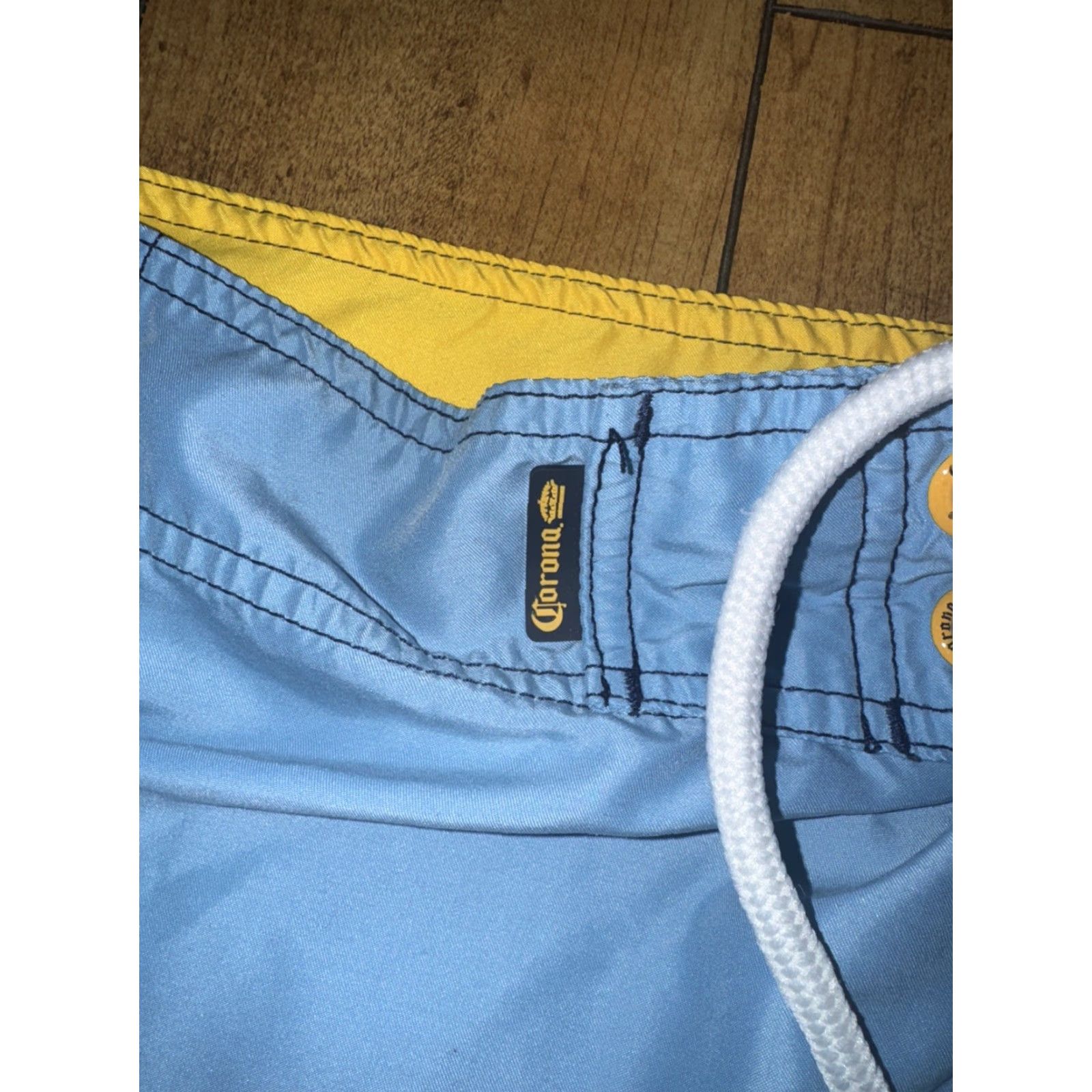 Vintage Corona Extra Board Shorts Swim Trunks Blue 34x10 Beer Logo Beachwear Size US 34 / EU 50 - 4 Thumbnail
